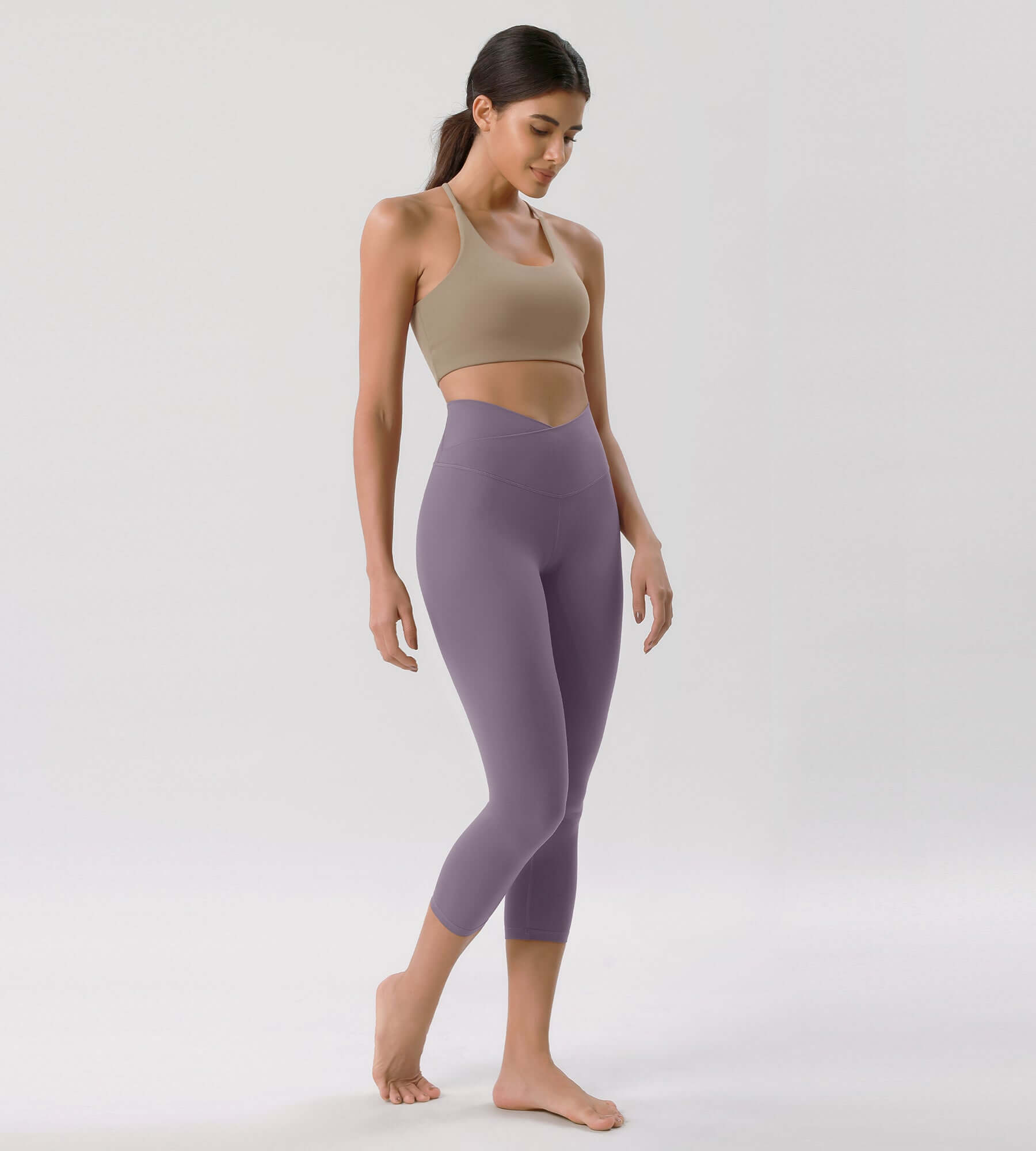 Odcloud 23 Crossover High Wasit Lounge 7/8 Leggings with Pockets - ododos