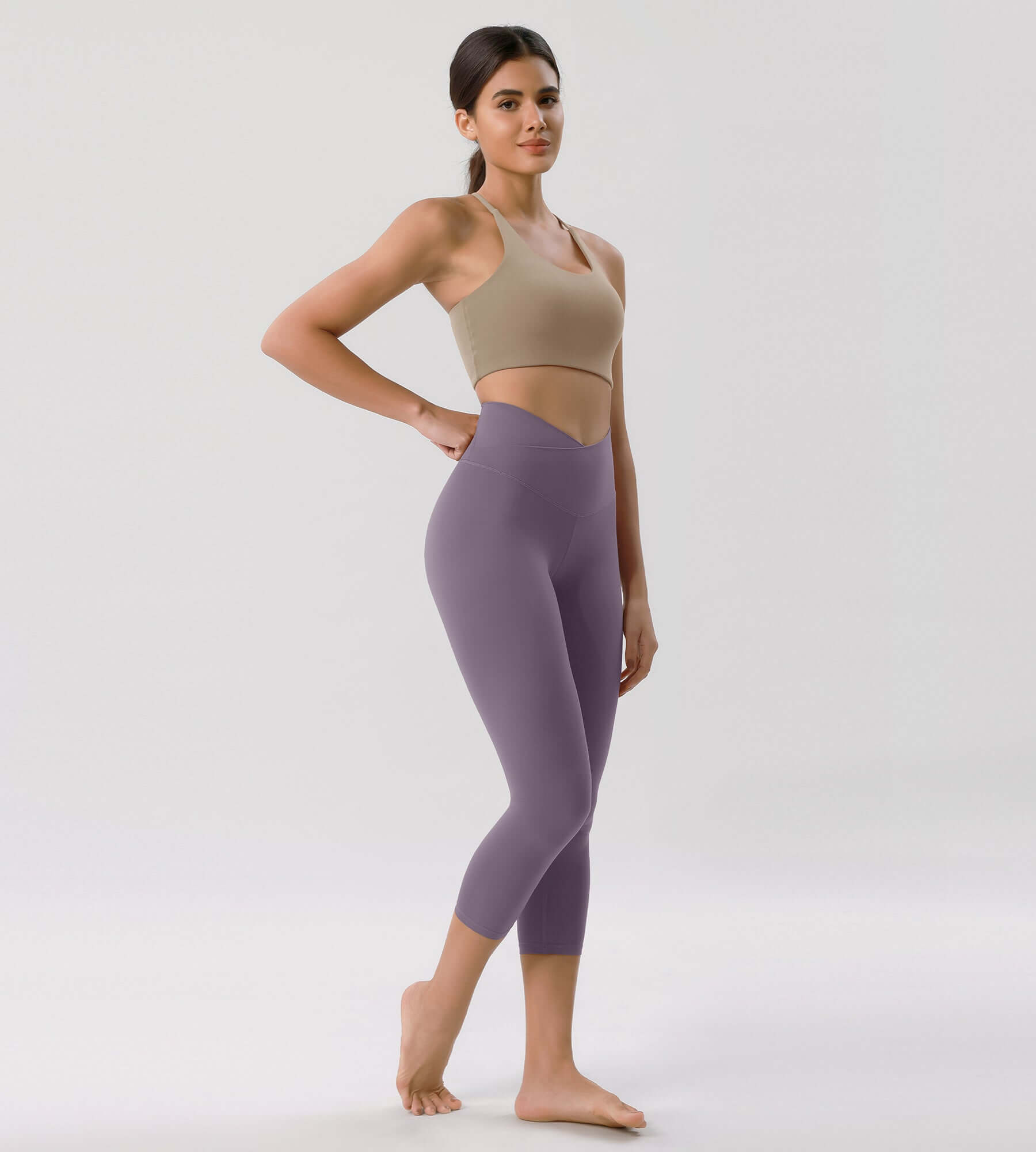 Odcloud 23 Crossover High Wasit Lounge 7/8 Leggings with Pockets - ododos