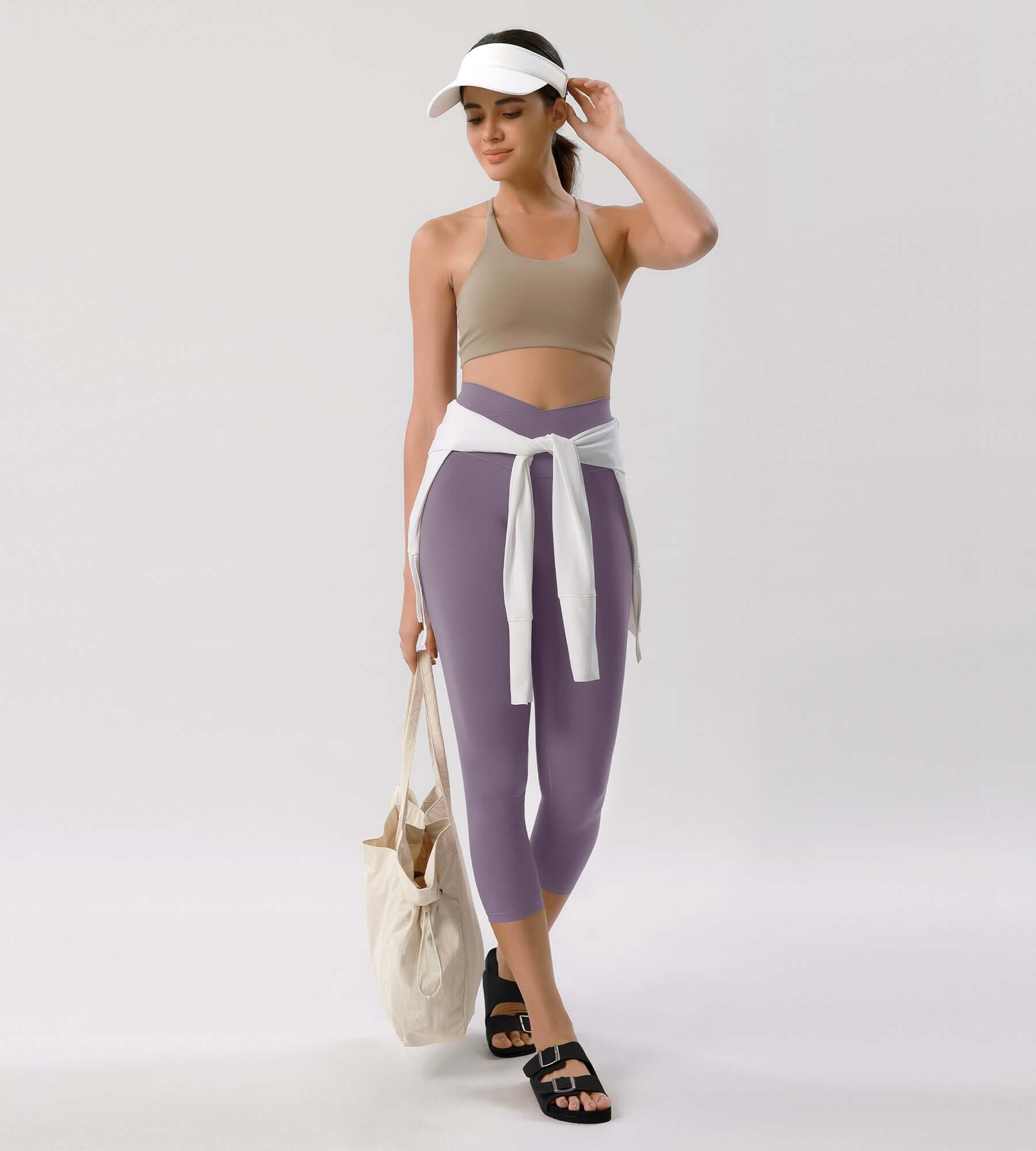 Odcloud 23 Crossover High Wasit Lounge 7/8 Leggings with Pockets - ododos