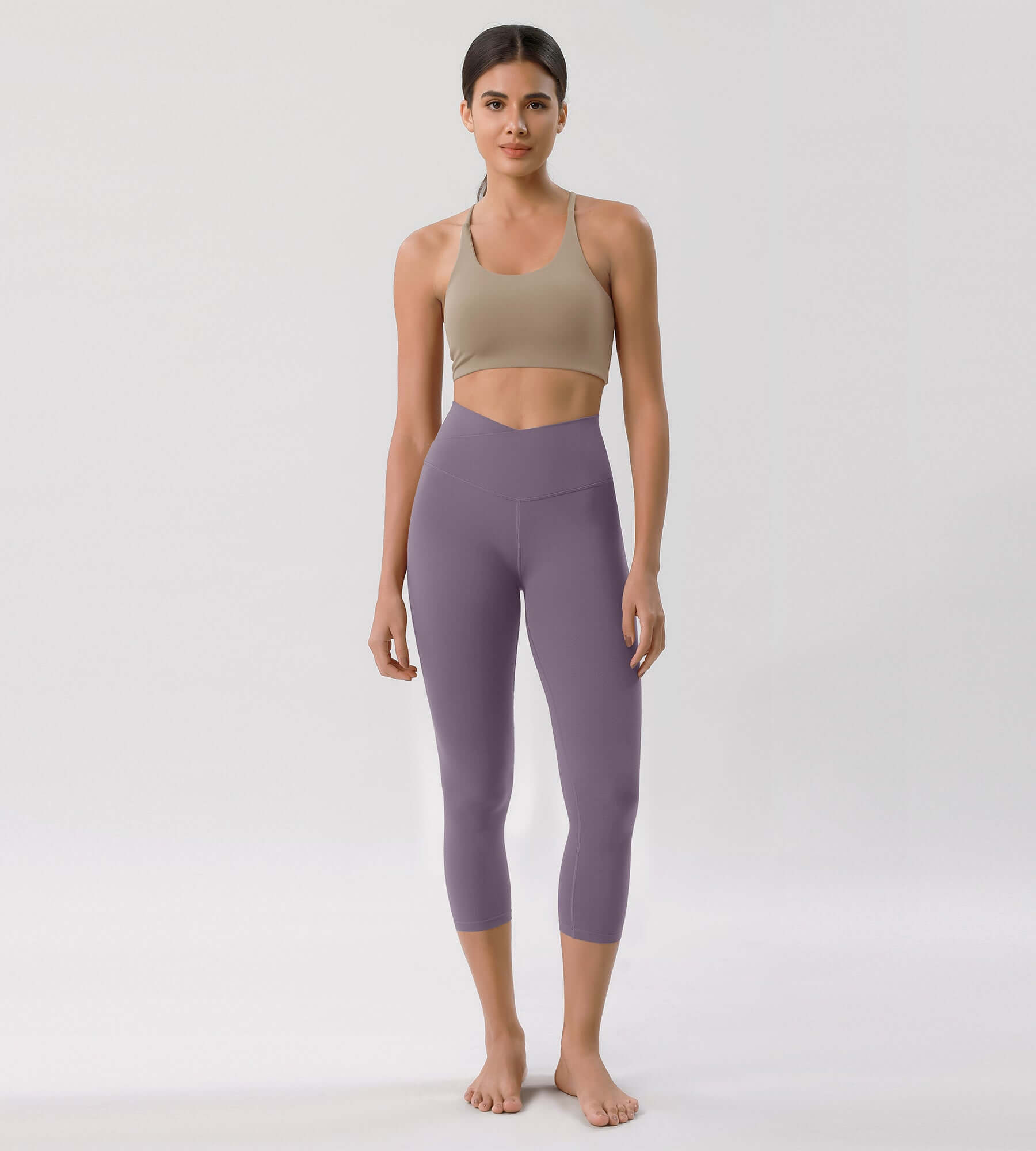 Odcloud 23 Crossover High Wasit Lounge 7/8 Leggings with Pockets - ododos