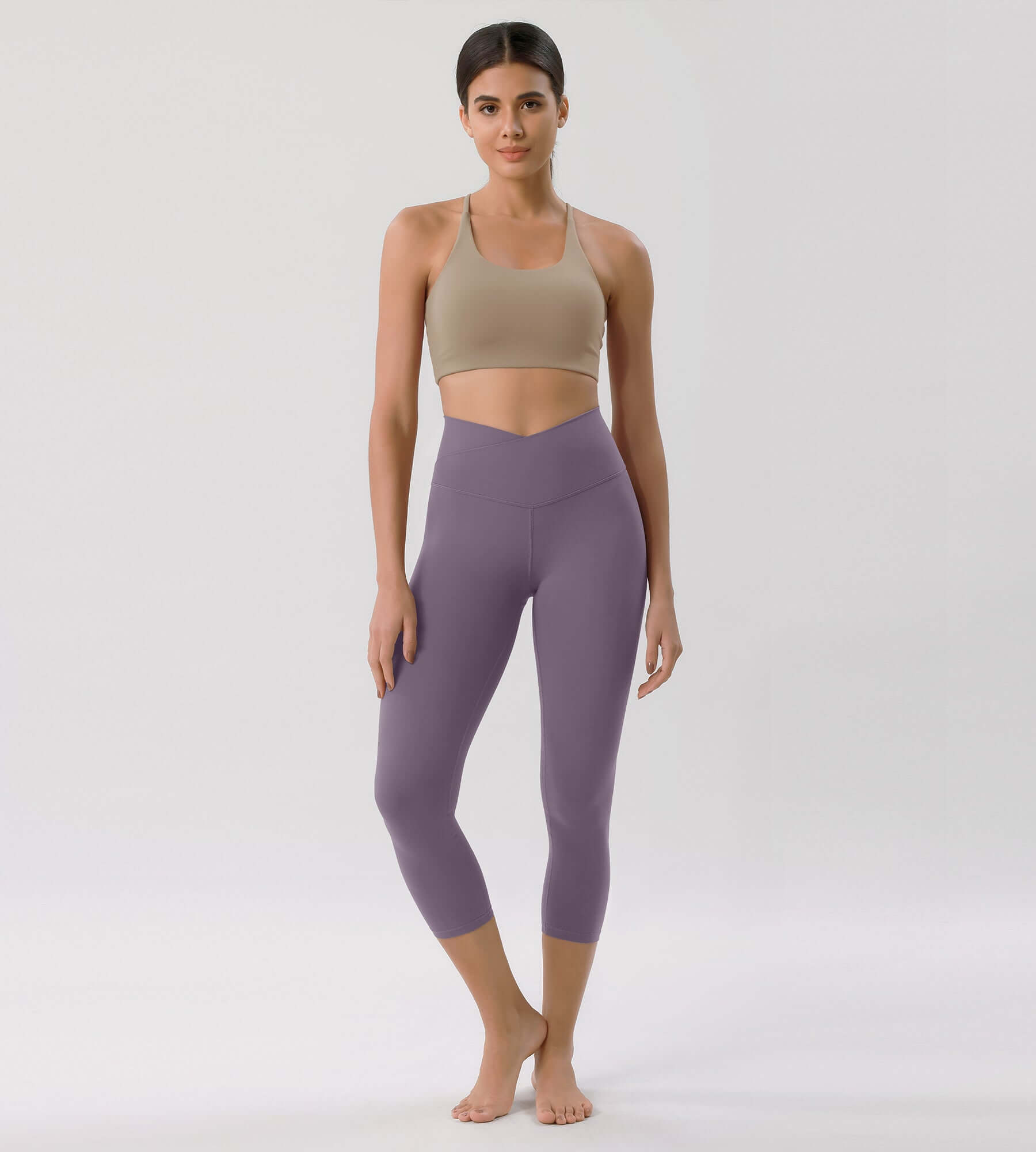 Odcloud 23 Crossover High Wasit Lounge 7/8 Leggings with Pockets - ododos