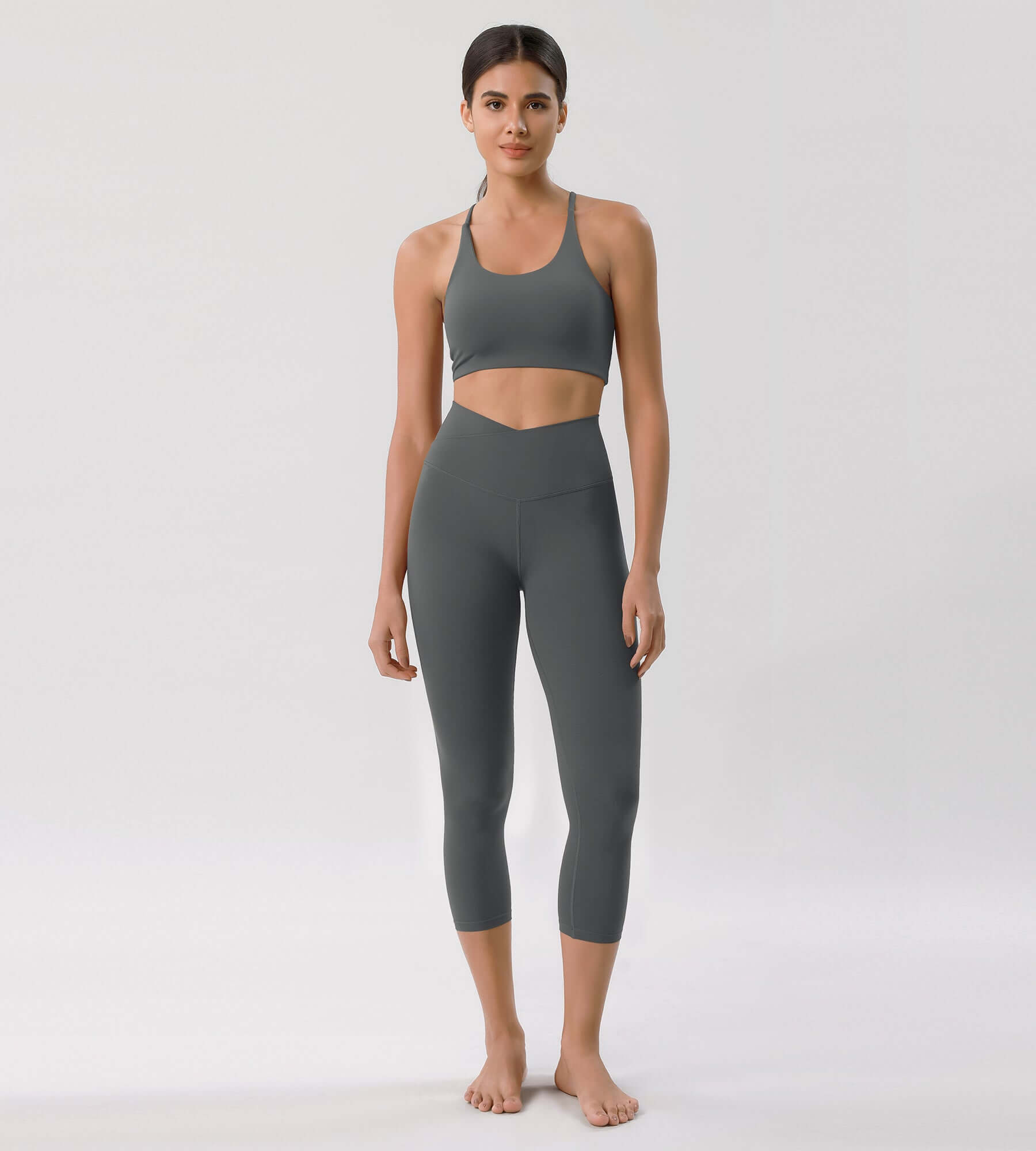 Odcloud 23 Crossover High Wasit Lounge 7/8 Leggings with Pockets - ododos
