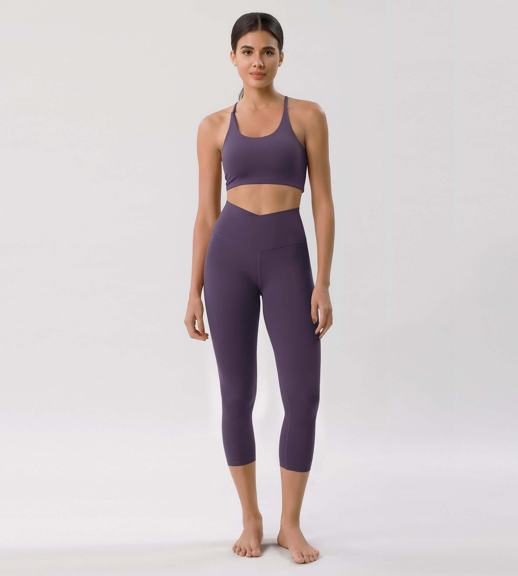 Odcloud 23 Crossover High Wasit Lounge 7/8 Leggings with Pockets - ododos