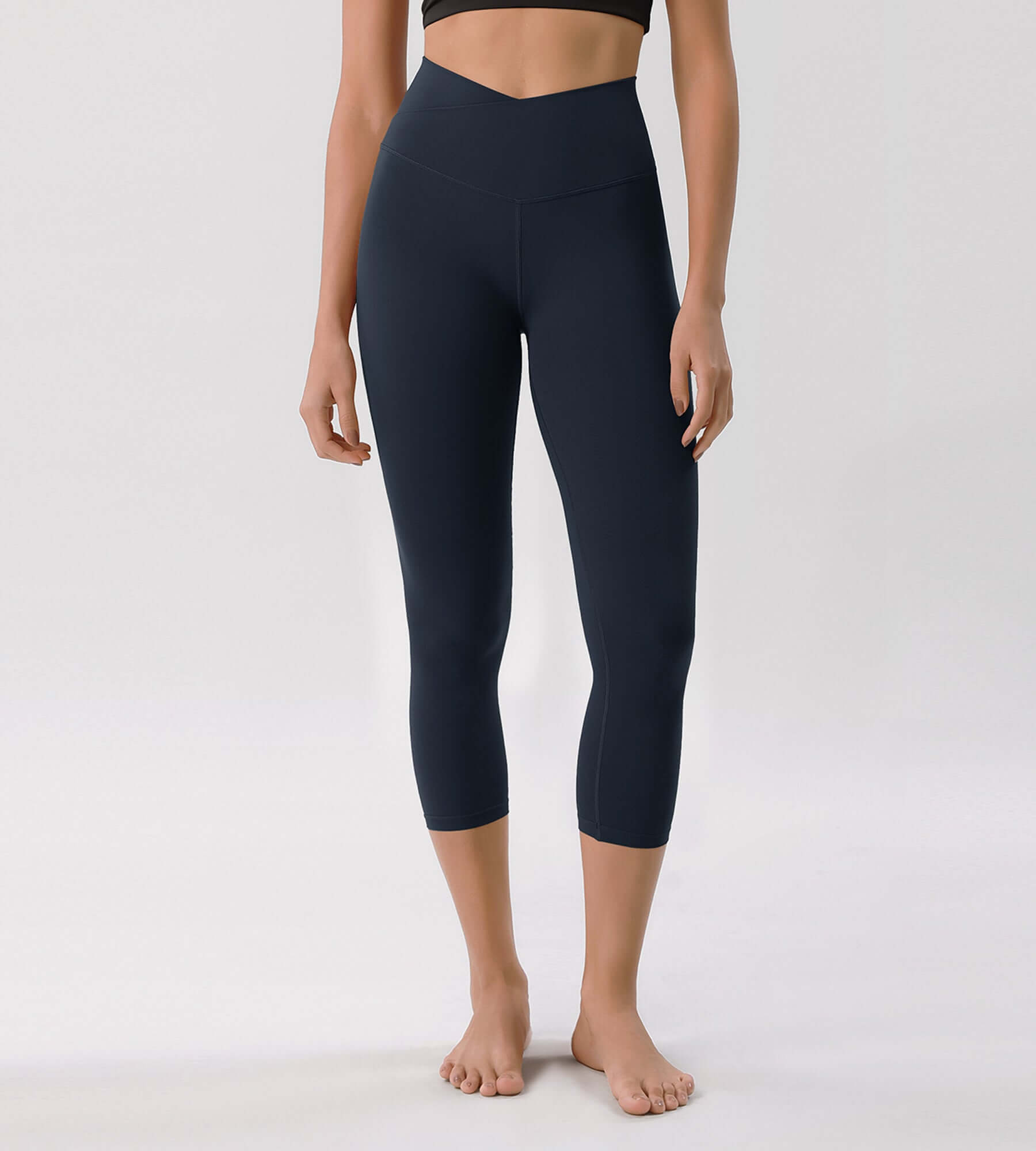 Odcloud 23 Crossover High Wasit Lounge 7/8 Leggings with Pockets Deep Navy - ododos