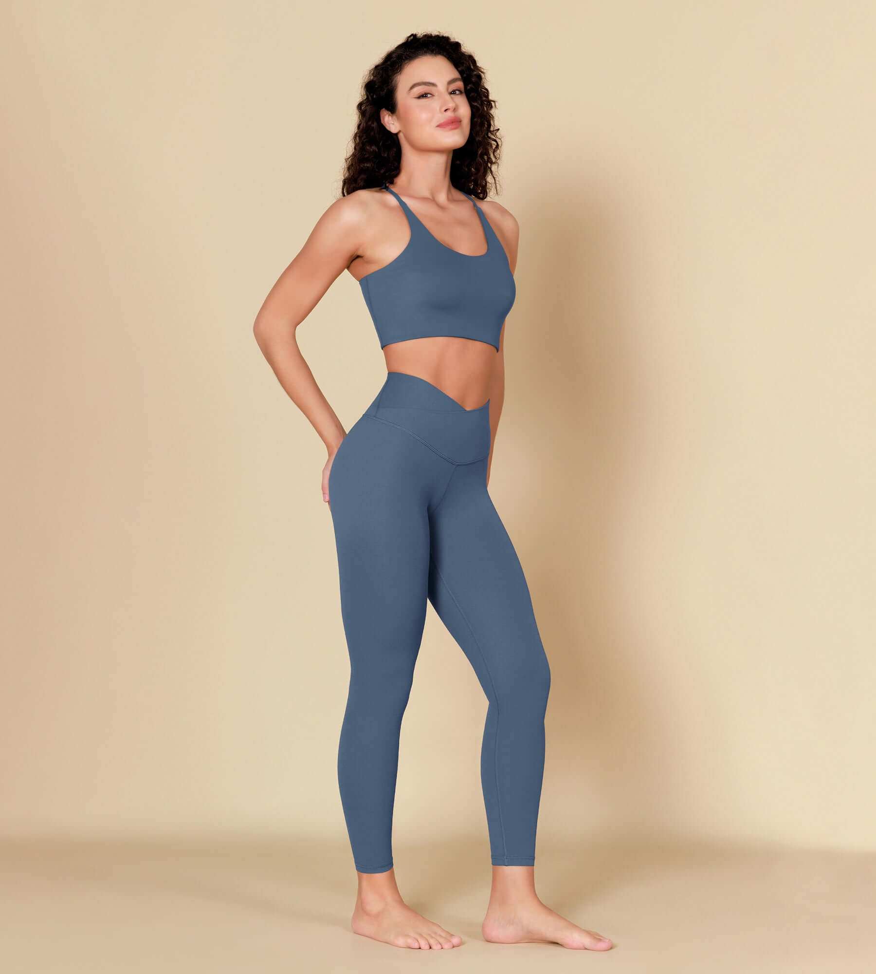 ODCLOUD 7/8 Crossover Leggings with Back Pocket Ink Blue - ododos
