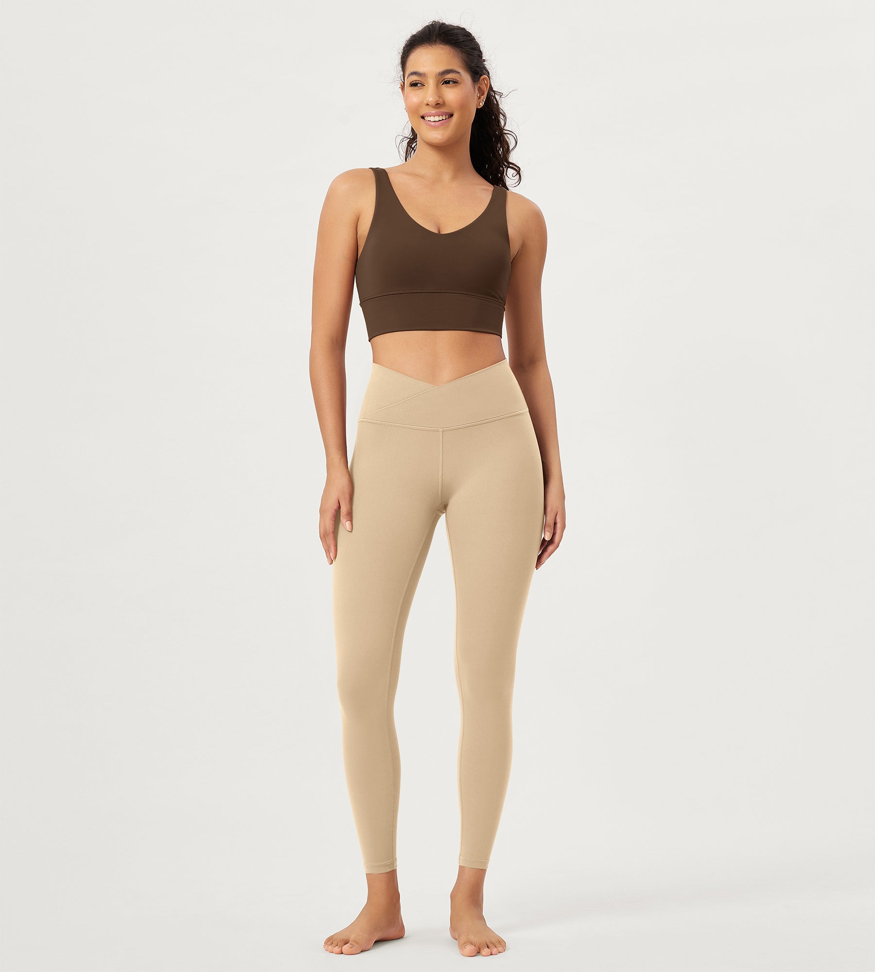 2 Pack 25" Buttery Soft Crossover Lounge Yoga Waist Leggings - ododos