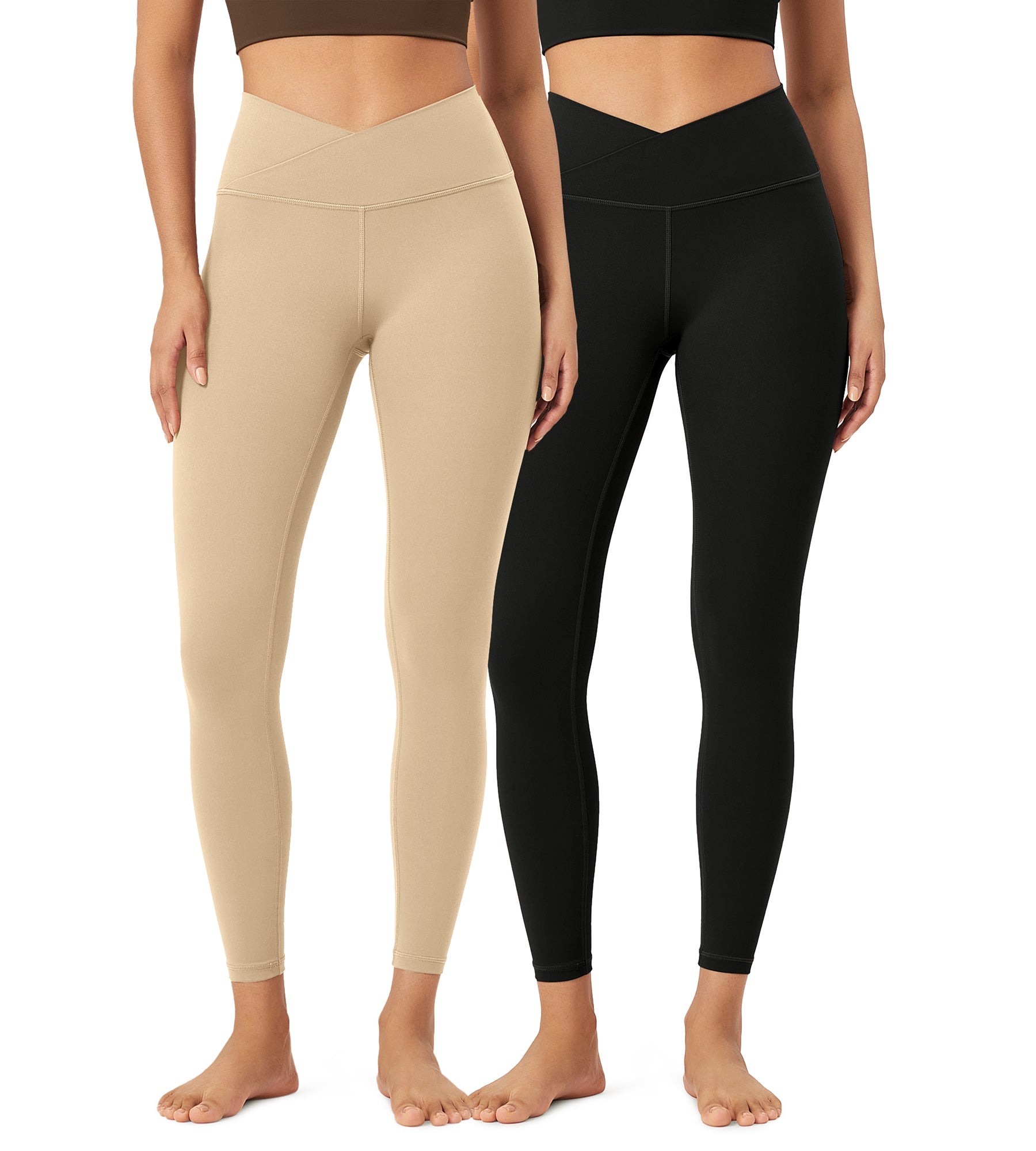2 Pack 25 Buttery Soft Crossover Lounge Yoga Waist Leggings - ododos