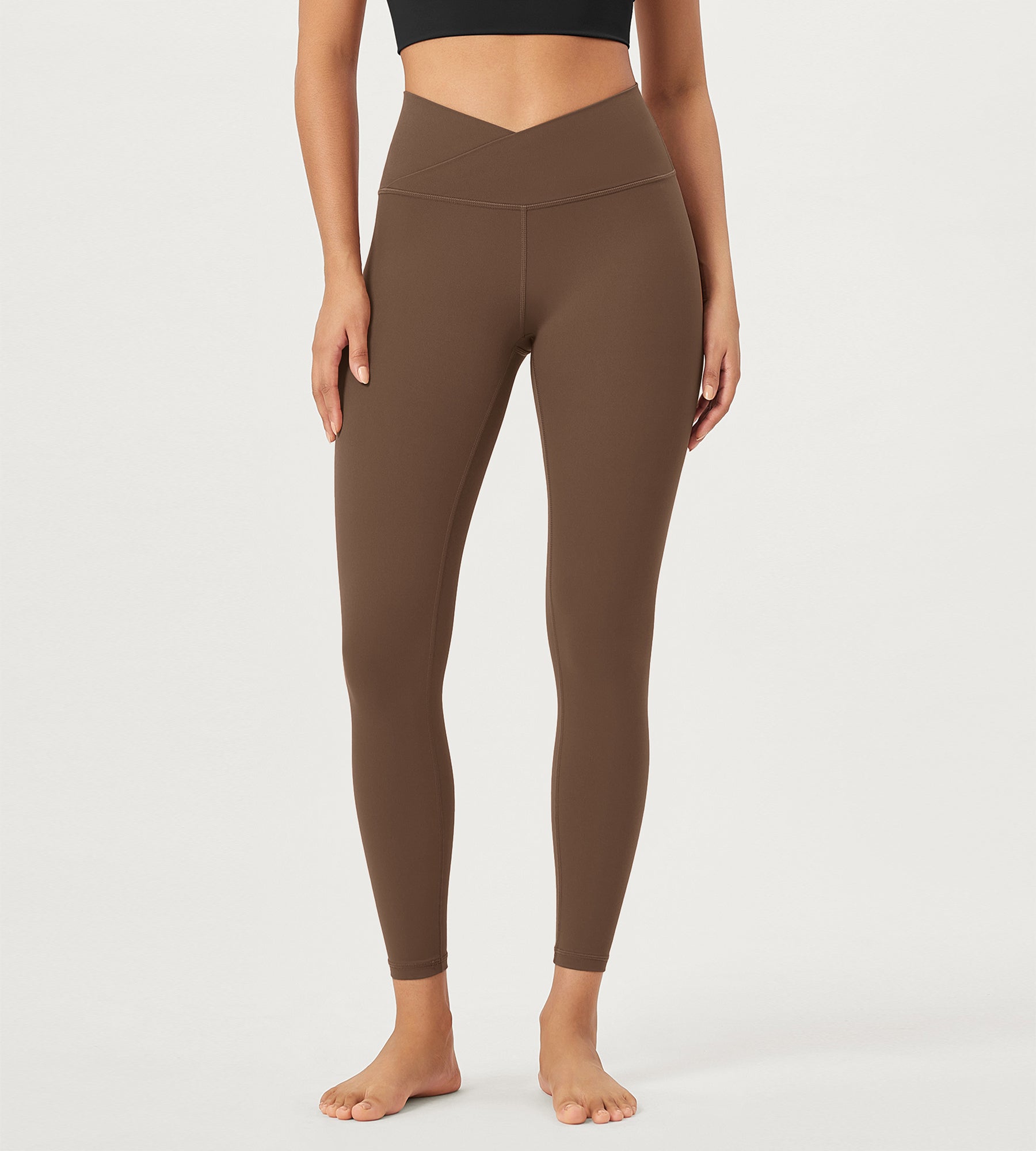 2 Pack 25" Buttery Soft Crossover Lounge Yoga Waist Leggings - ododos