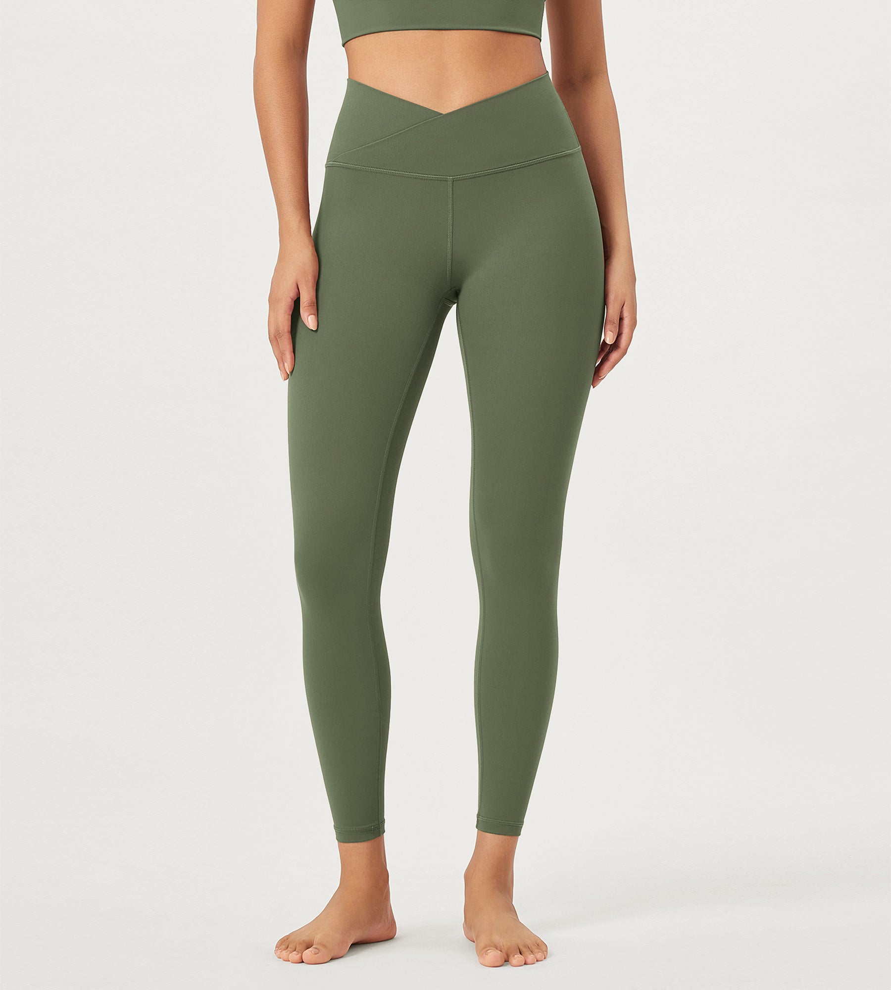 2 Pack 25" Buttery Soft Crossover Lounge Yoga Waist Leggings - ododos