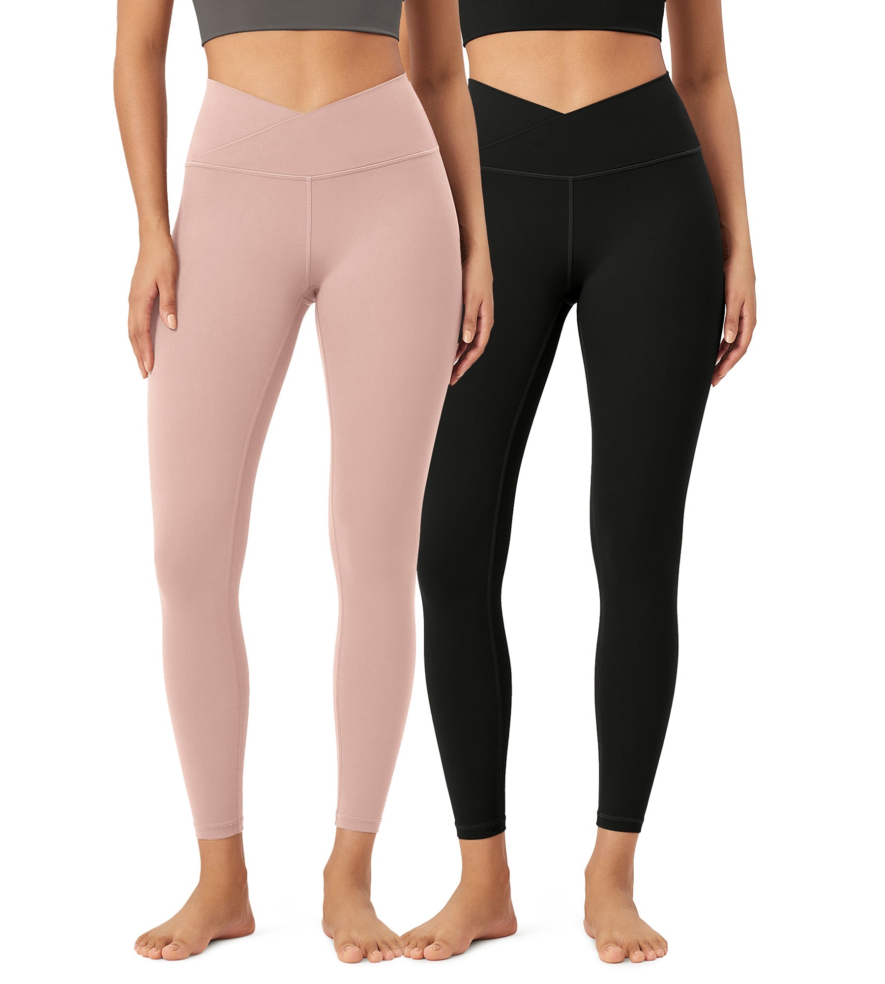 2 Pack 25 Buttery Soft Crossover Lounge Yoga Waist Leggings - ododos