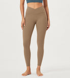 2 Pack 25" Buttery Soft Crossover Lounge Yoga Waist Leggings - ododos