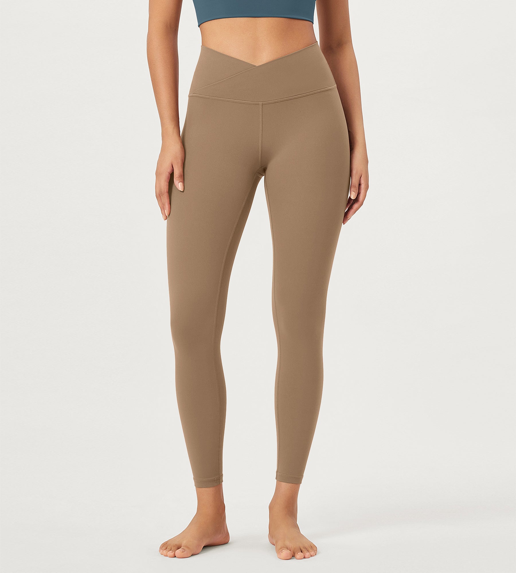 2 Pack 25" Buttery Soft Crossover Lounge Yoga Waist Leggings - ododos