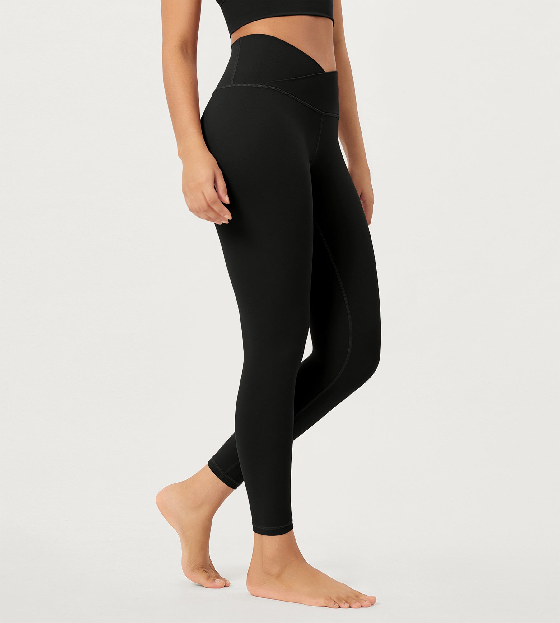 25" Buttery Soft Crossover Lounge Yoga Waist Leggings - ododos