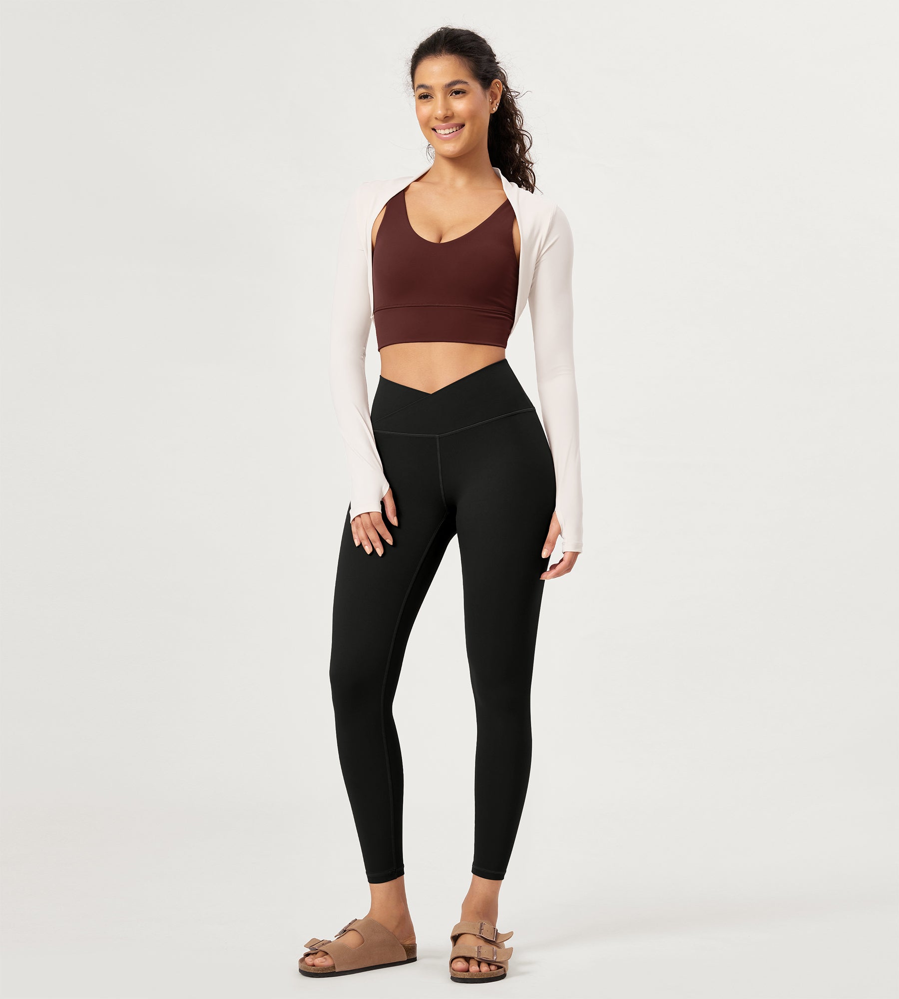 25 Buttery Soft Crossover Lounge Yoga Waist Leggings - ododos