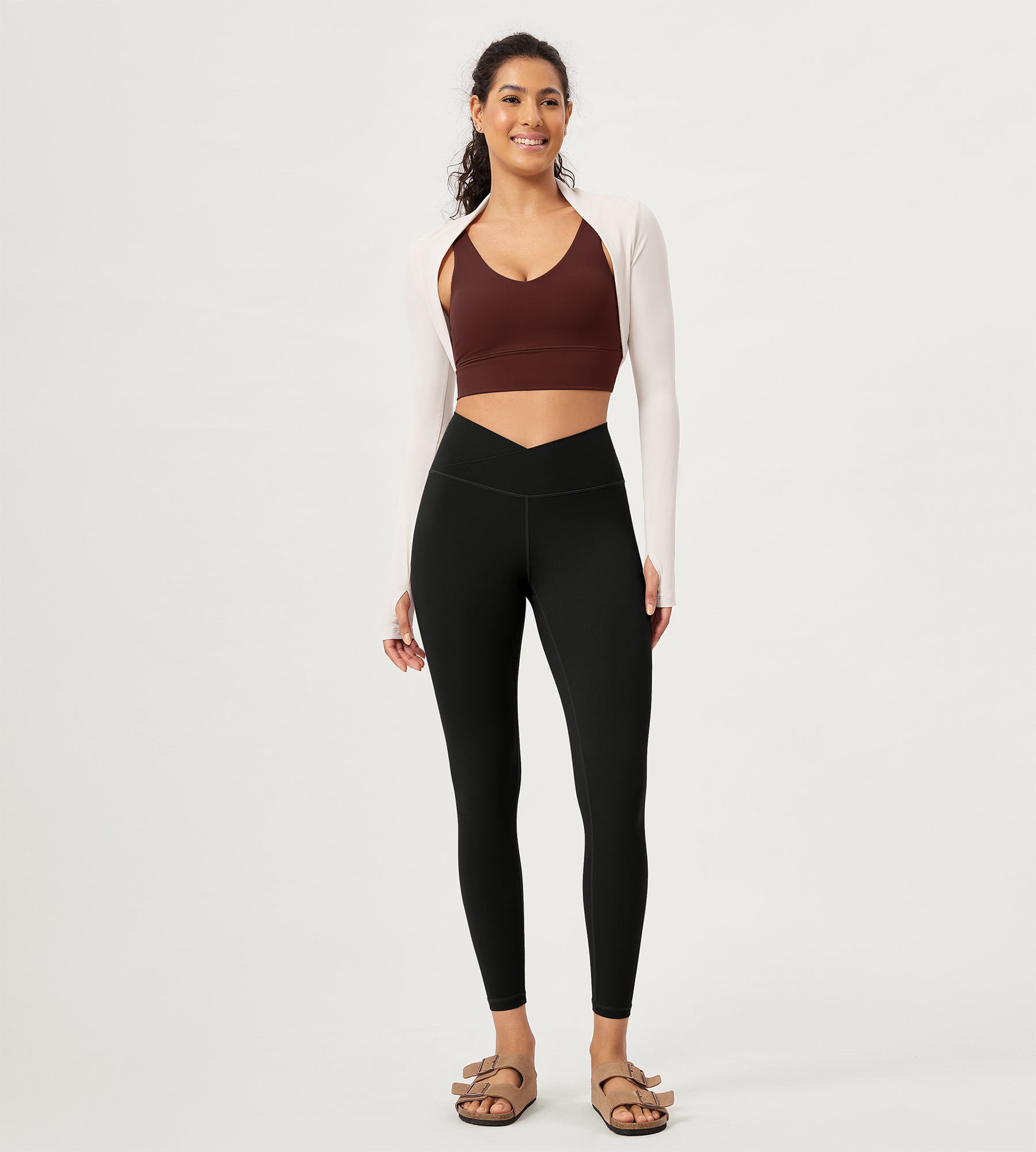 25 Buttery Soft Crossover Lounge Yoga Waist Leggings - ododos
