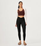 25" Buttery Soft Crossover Lounge Yoga Waist Leggings - ododos