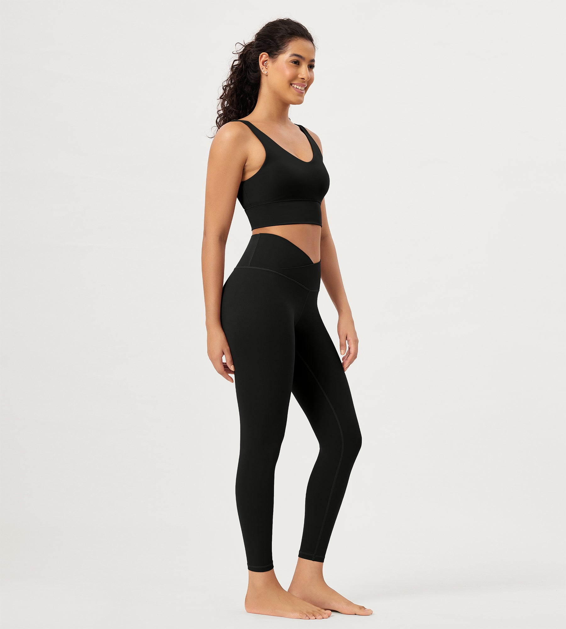 25" Buttery Soft Crossover Lounge Yoga Waist Leggings - ododos