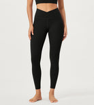 2 Pack 25" Buttery Soft Crossover Lounge Yoga Waist Leggings - ododos