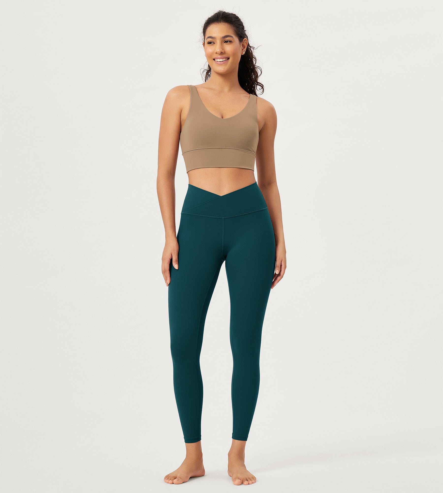 2 Pack 25" Buttery Soft Crossover Lounge Yoga Waist Leggings - ododos