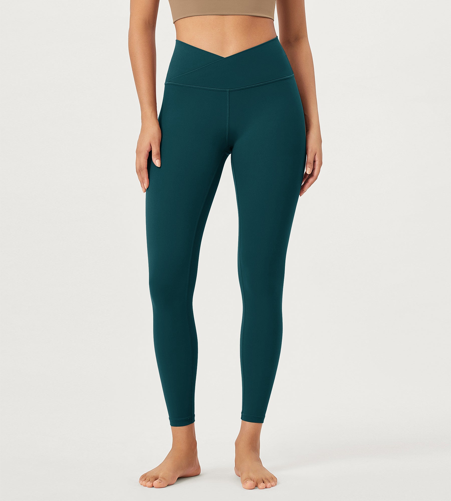 2 Pack 25" Buttery Soft Crossover Lounge Yoga Waist Leggings - ododos