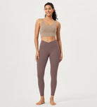 2 Pack 25" Buttery Soft Crossover Lounge Yoga Waist Leggings - ododos