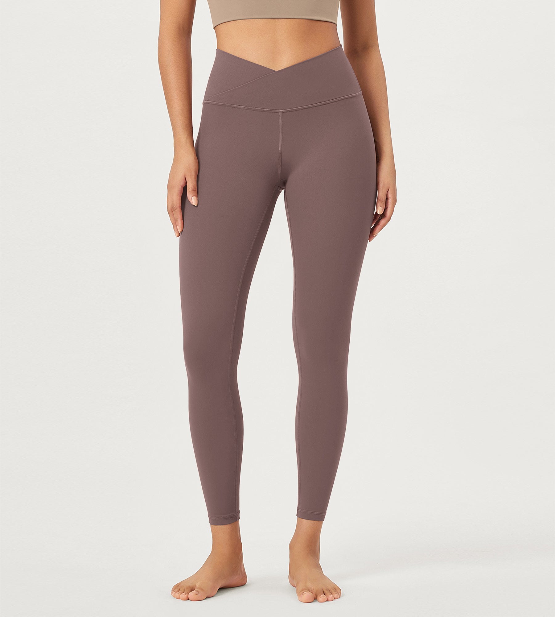 2 Pack 25" Buttery Soft Crossover Lounge Yoga Waist Leggings - ododos