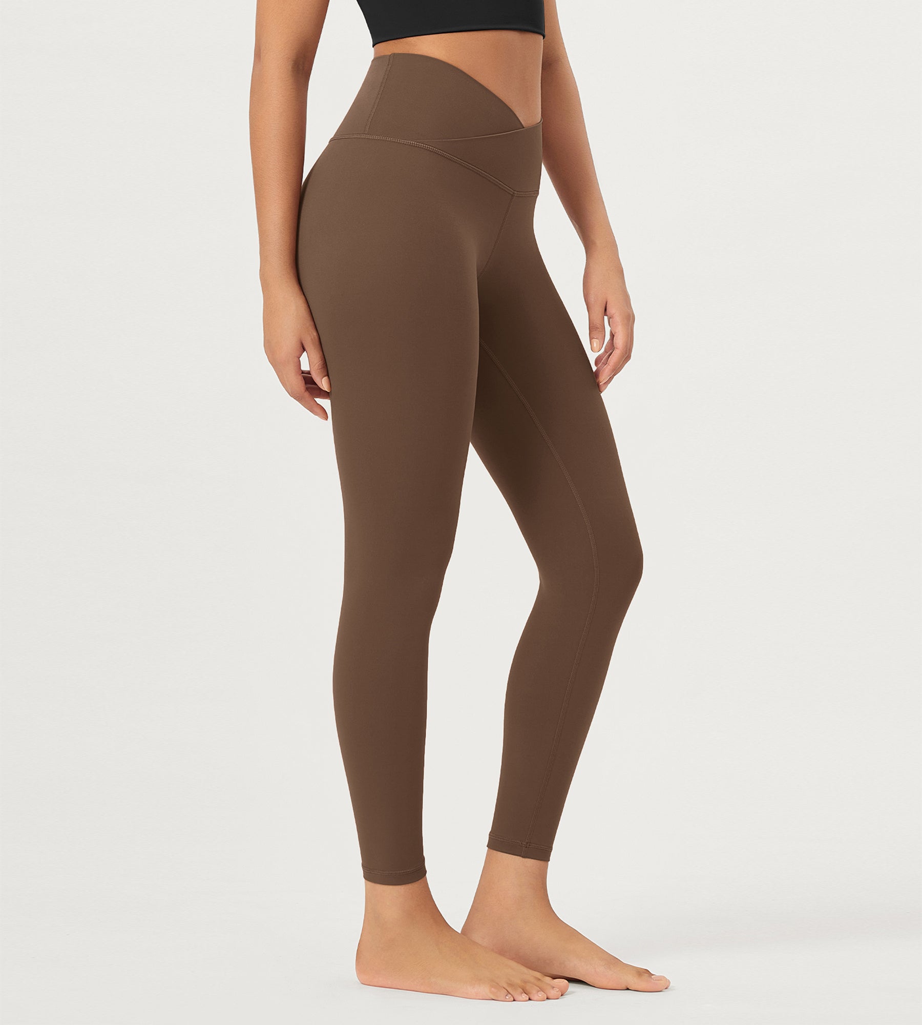 25" Buttery Soft Crossover Lounge Yoga Waist Leggings - ododos