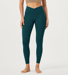 25" Buttery Soft Crossover Lounge Yoga Waist Leggings - ododos