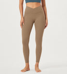 25" Buttery Soft Crossover Lounge Yoga Waist Leggings - ododos