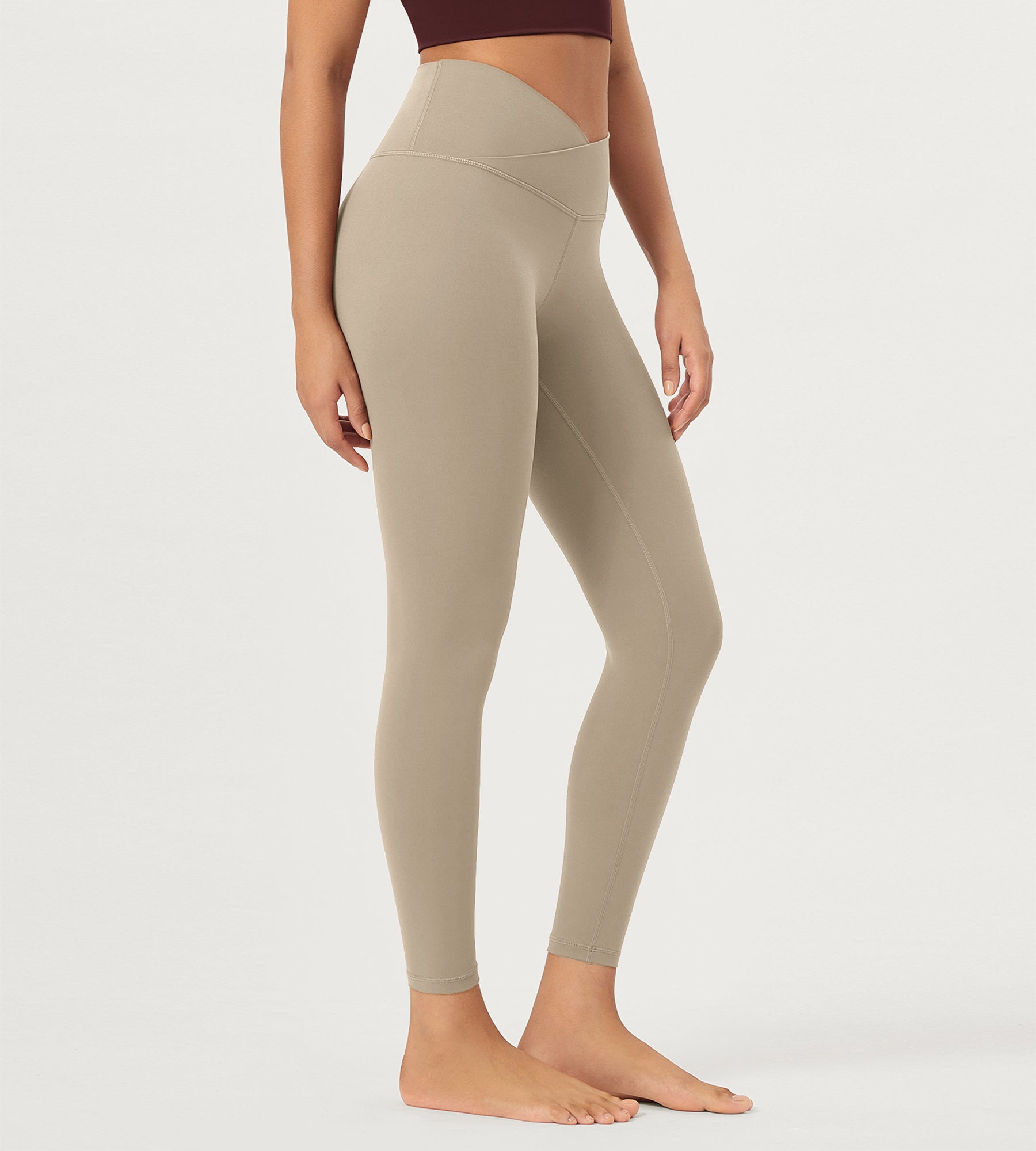 25" Buttery Soft Crossover Lounge Yoga Waist Leggings - ododos