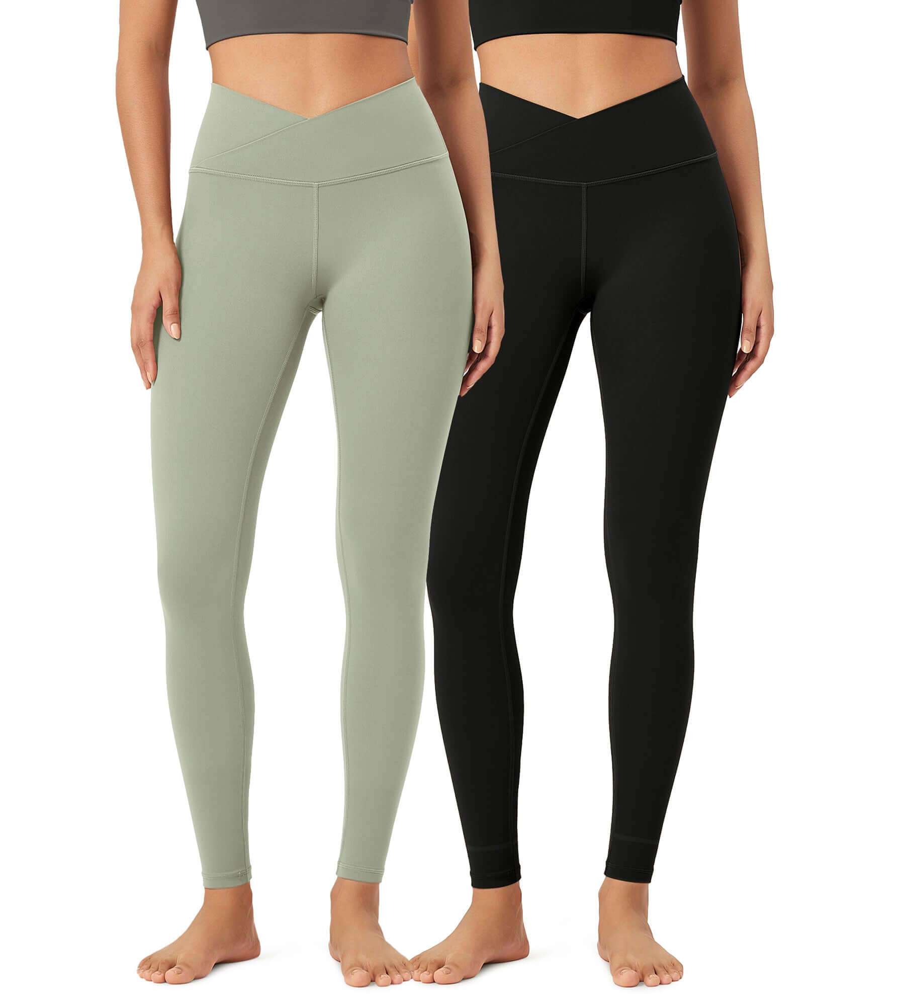 2 Pack 28 Odcloud Buttery Soft Cross Waist Yoga Leggings - ododos