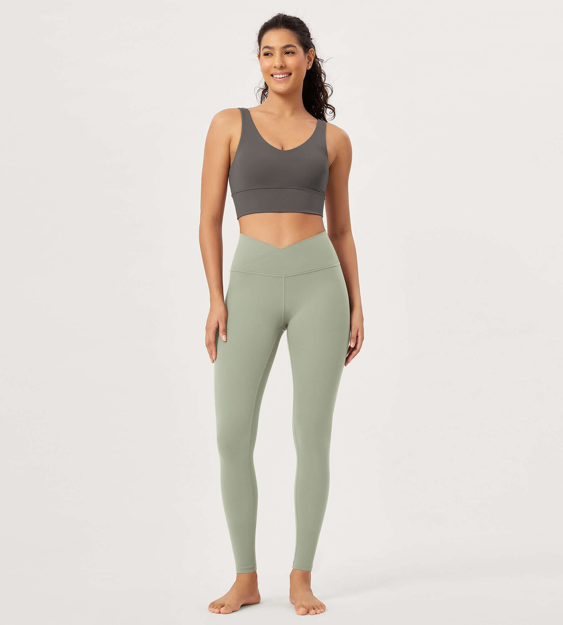 2 Pack 28" Odcloud Buttery Soft Cross Waist Yoga Leggings - ododos