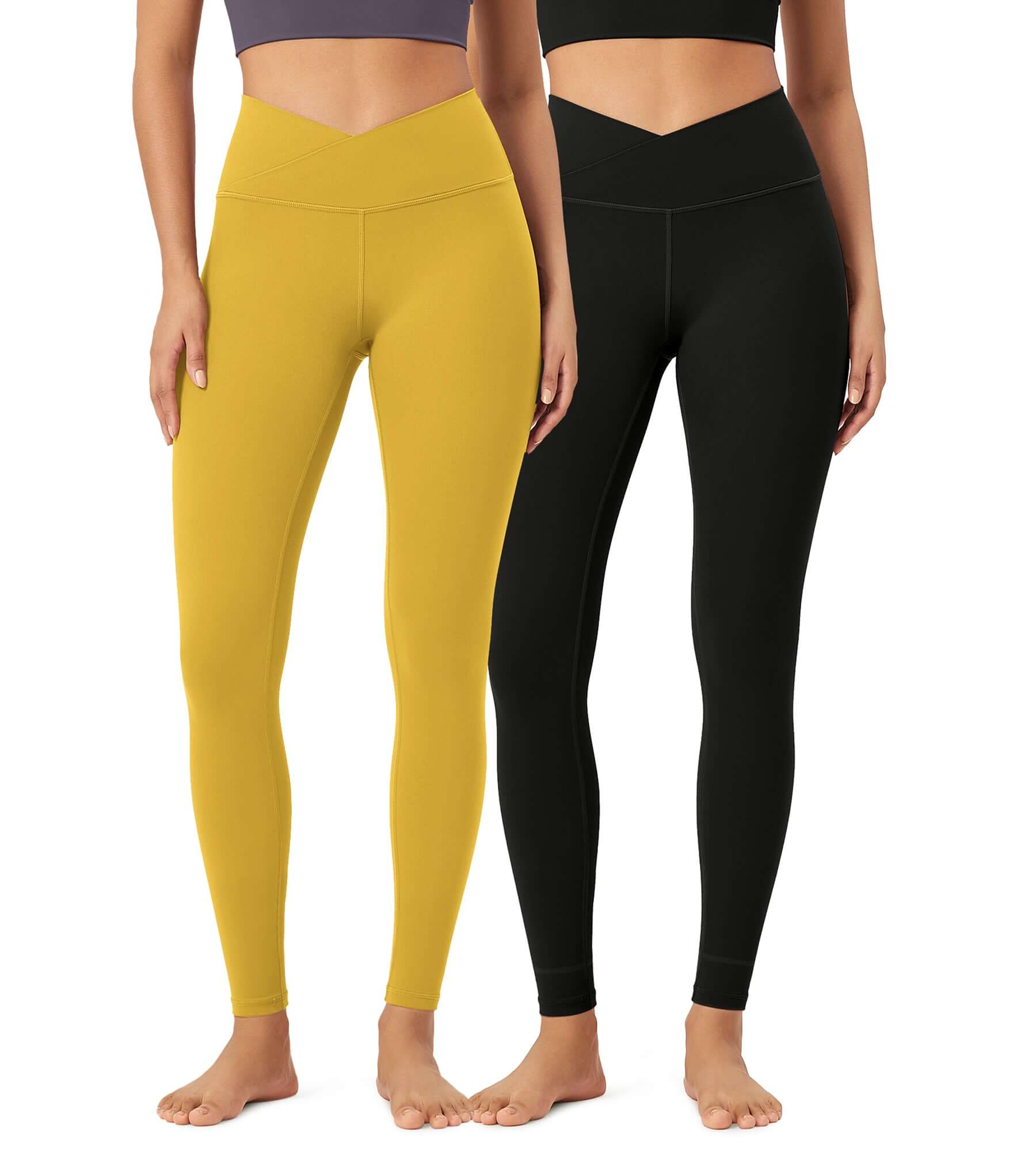 2 Pack 28 Odcloud Buttery Soft Cross Waist Yoga Leggings - ododos