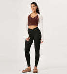 28" Buttery Soft Cross Waist Lounge Yoga Leggings - ododos