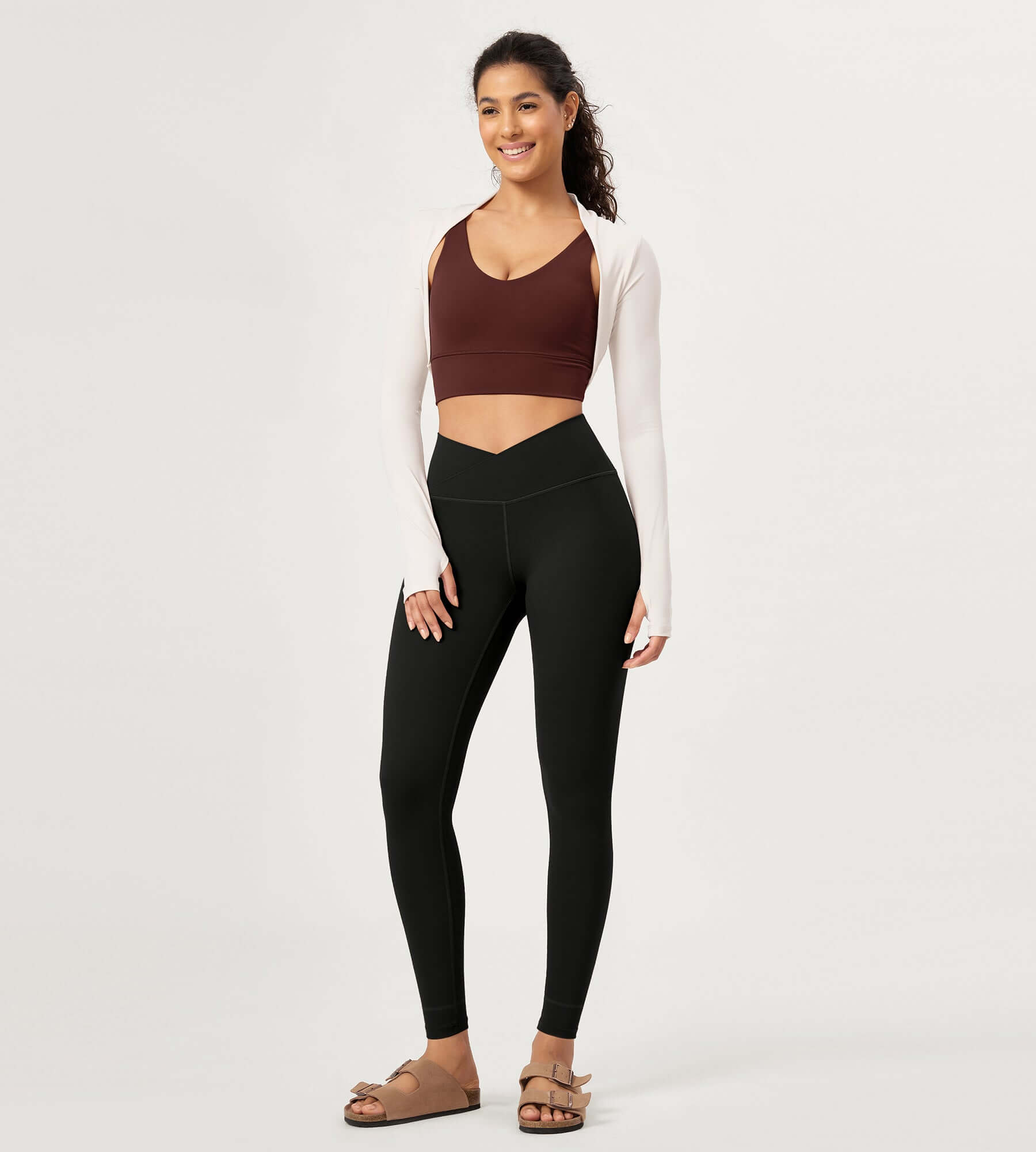 28" Buttery Soft Cross Waist Lounge Yoga Leggings - ododos