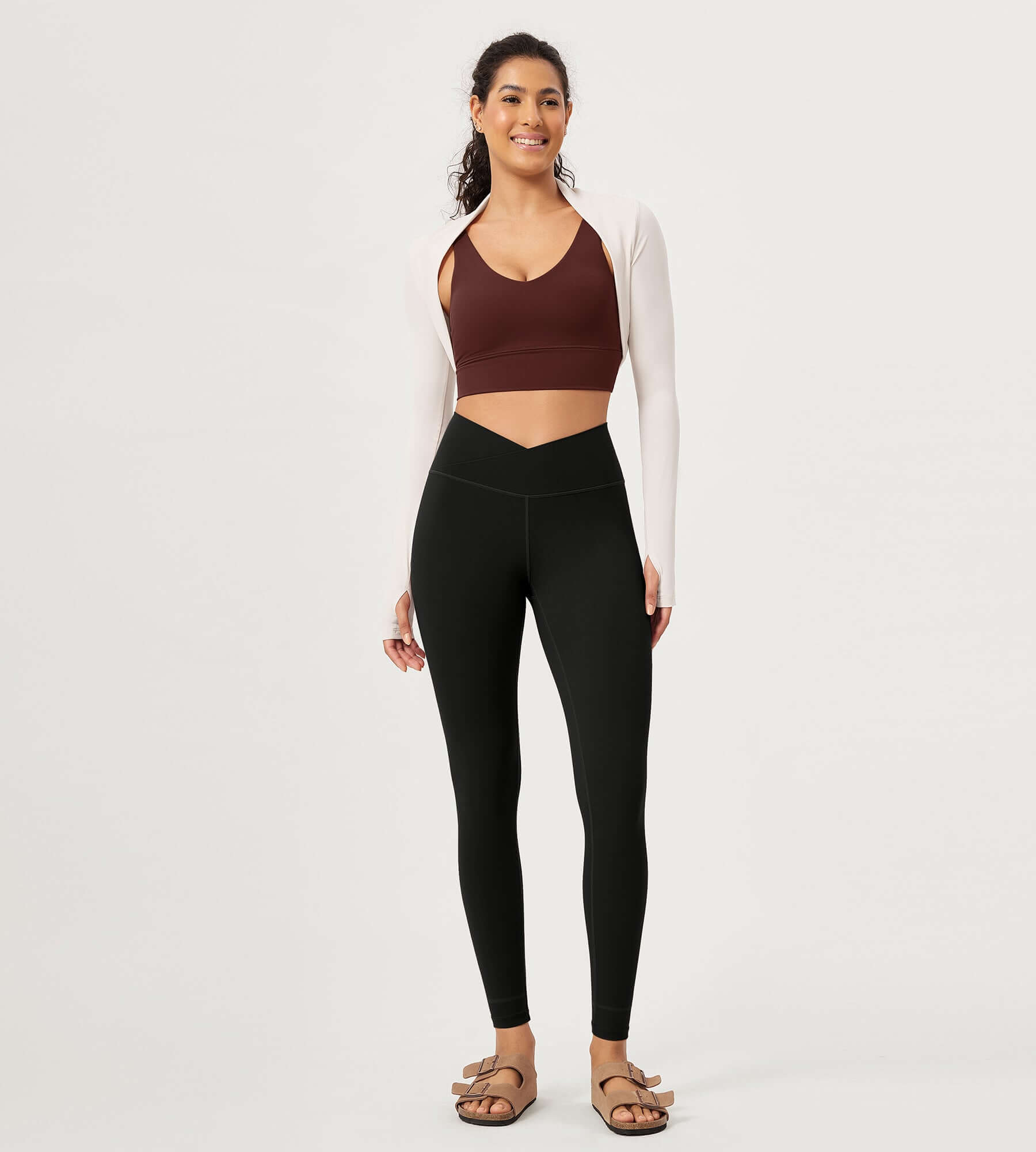 28" Buttery Soft Cross Waist Lounge Yoga Leggings - ododos