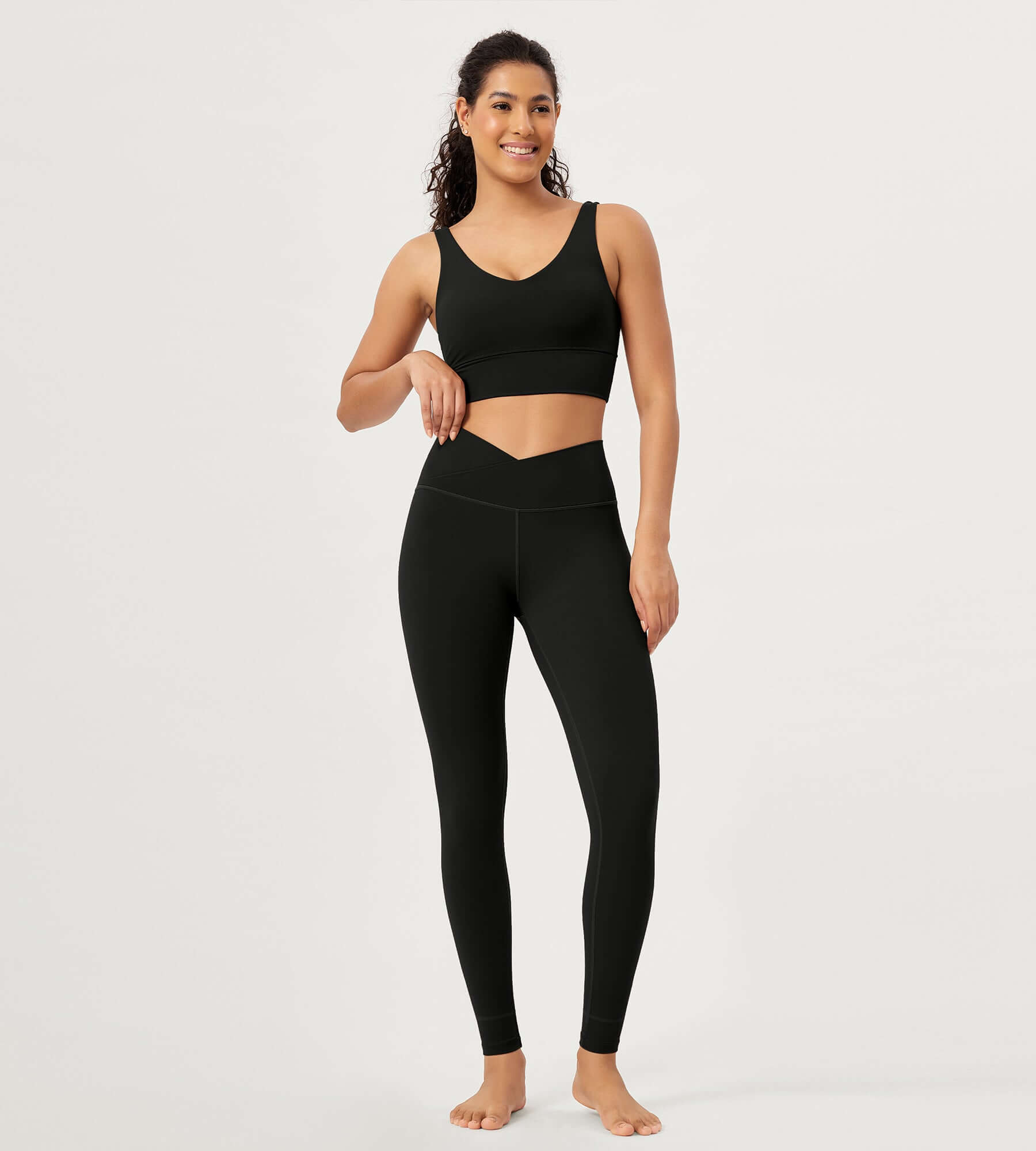 28" Buttery Soft Cross Waist Lounge Yoga Leggings - ododos