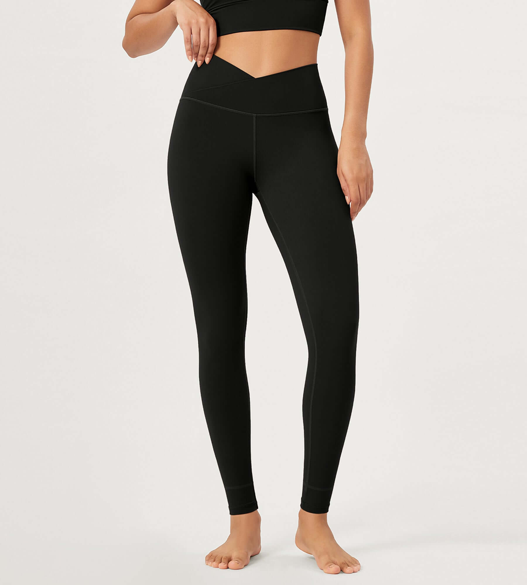 28" Buttery Soft Cross Waist Lounge Yoga Leggings - ododos