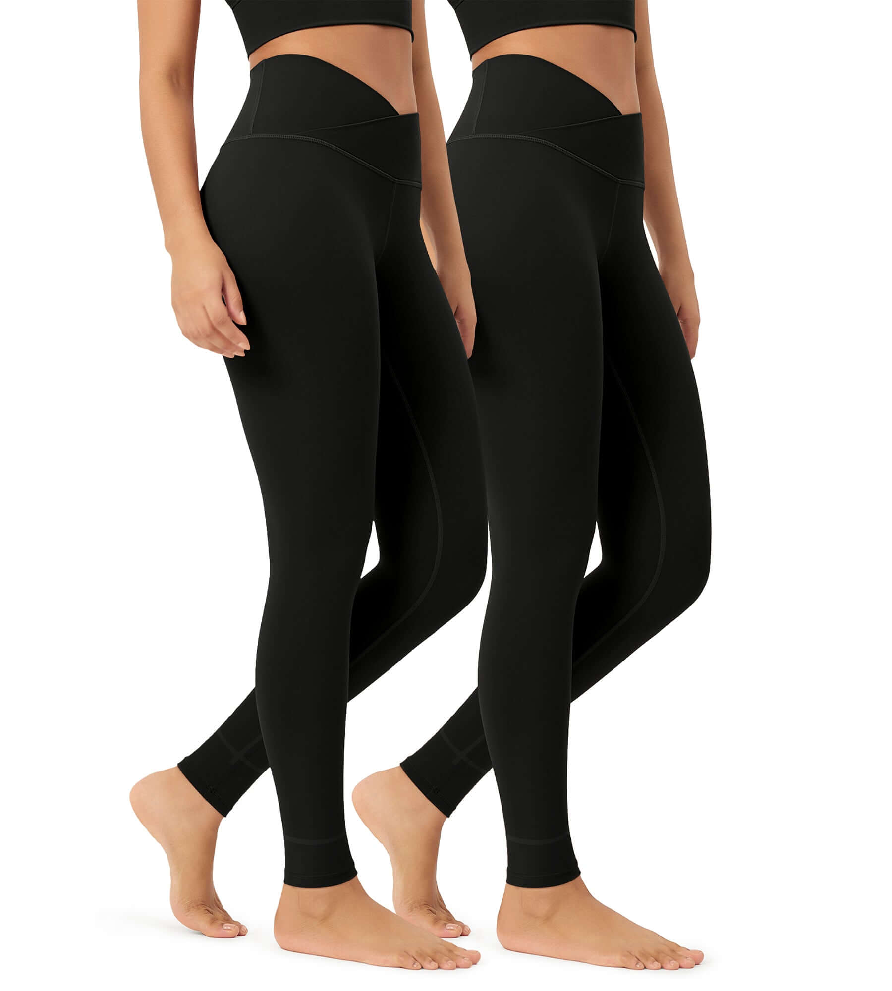 2 Pack 28" Odcloud Buttery Soft Cross Waist Yoga Leggings - ododos