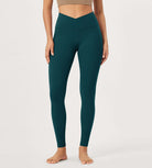 2 Pack 28" Odcloud Buttery Soft Cross Waist Yoga Leggings - ododos