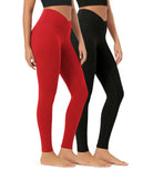 2 Pack 28" Odcloud Buttery Soft Cross Waist Yoga Leggings - ododos