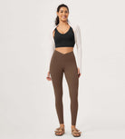 28" Buttery Soft Cross Waist Lounge Yoga Leggings - ododos