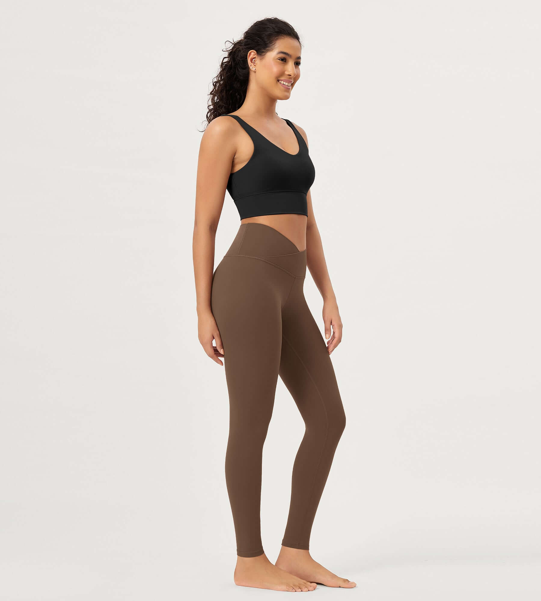 28" Buttery Soft Cross Waist Lounge Yoga Leggings - ododos