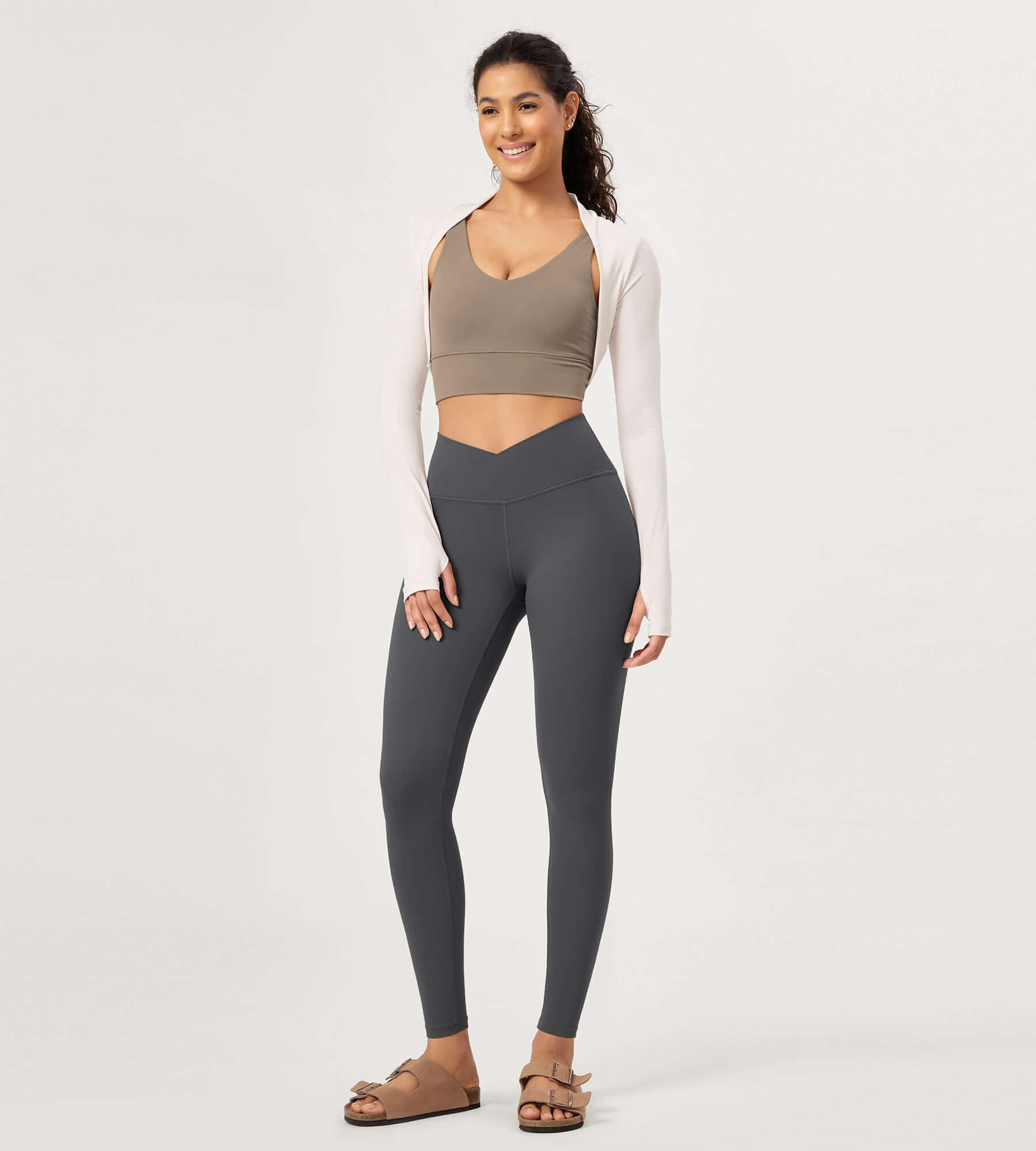 28" Buttery Soft Cross Waist Lounge Yoga Leggings - ododos