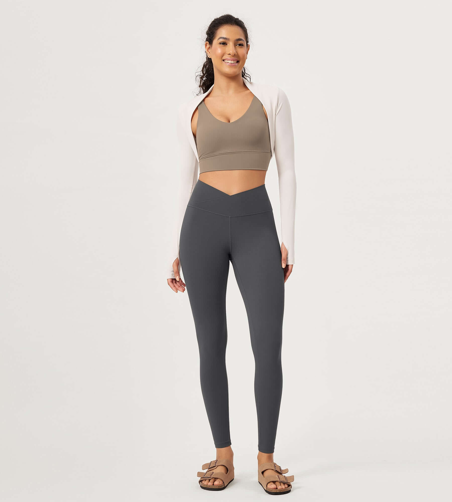 28" Buttery Soft Cross Waist Lounge Yoga Leggings - ododos