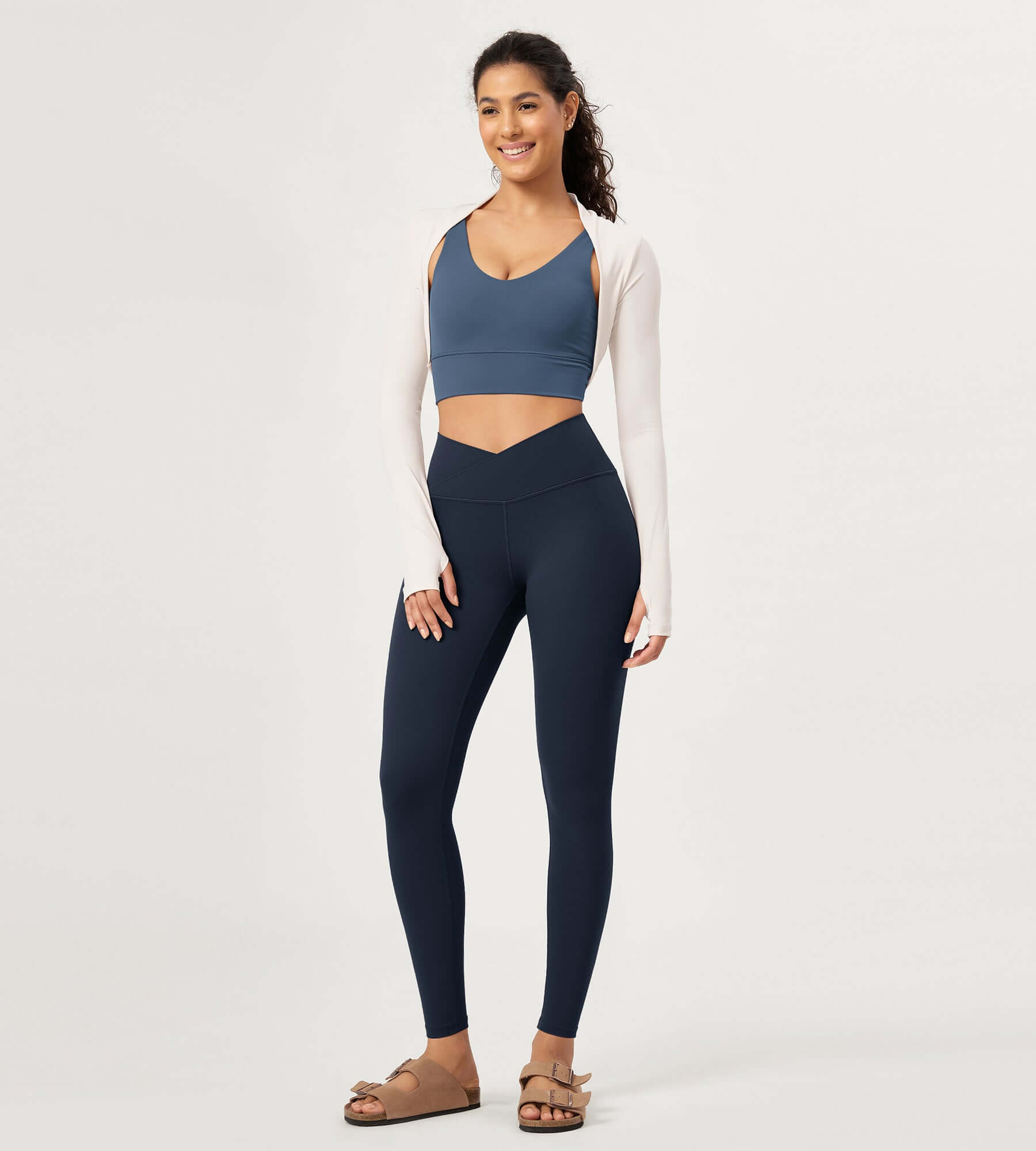 28" Buttery Soft Cross Waist Lounge Yoga Leggings - ododos