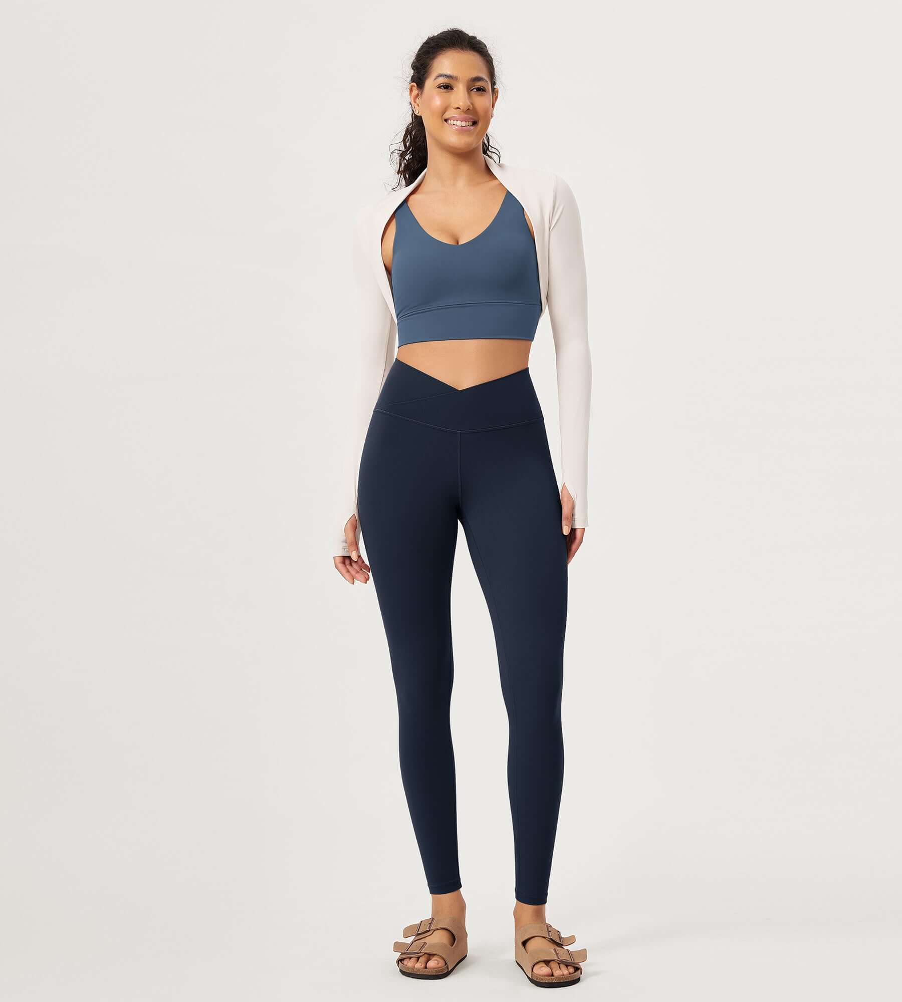 28" Buttery Soft Cross Waist Lounge Yoga Leggings - ododos