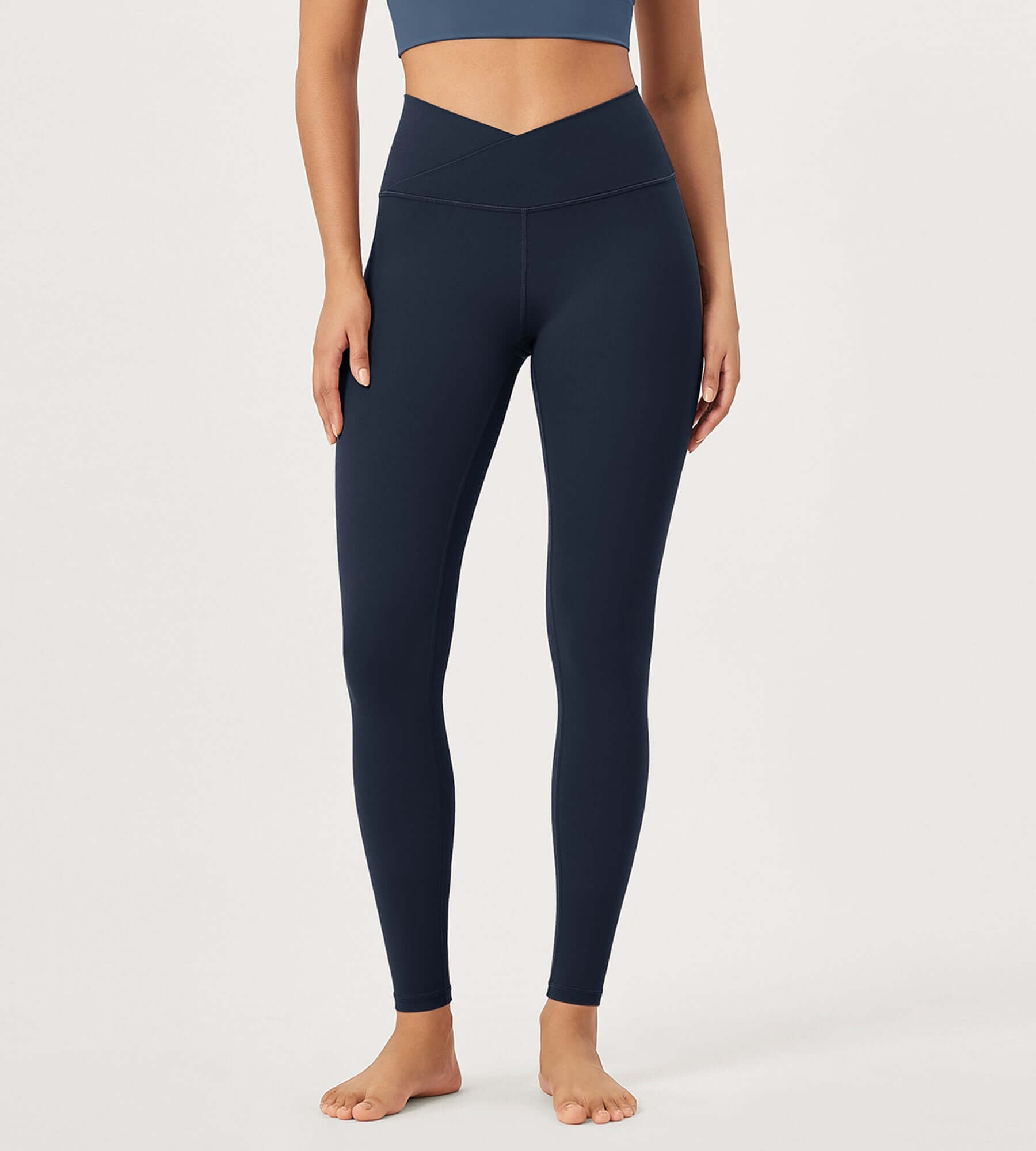 28 Buttery Soft Cross Waist Lounge Yoga Leggings Deep Navy - ododos