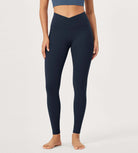 28" Buttery Soft Cross Waist Lounge Yoga Leggings Deep Navy - ododos