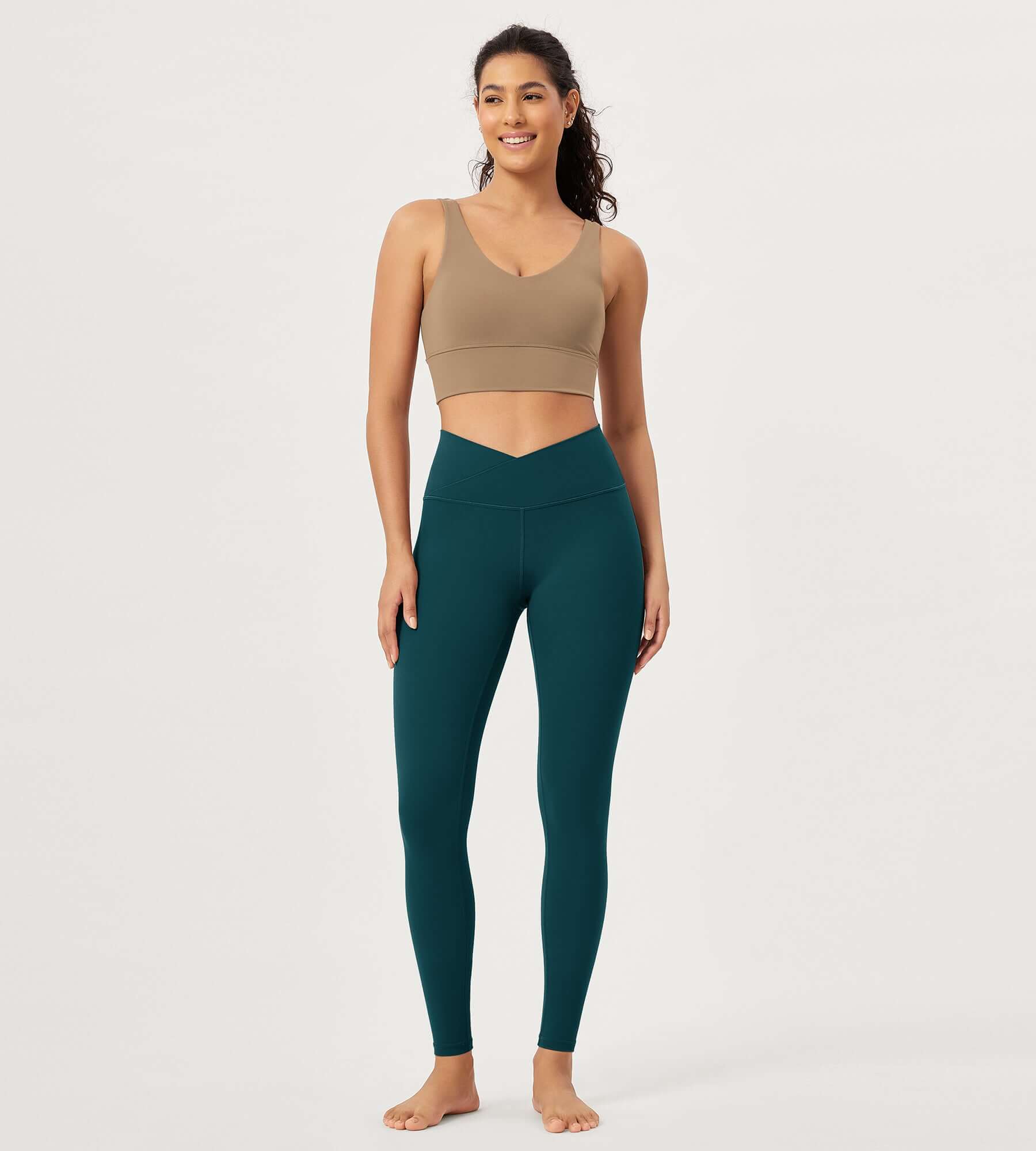 28" Buttery Soft Cross Waist Lounge Yoga Leggings - ododos